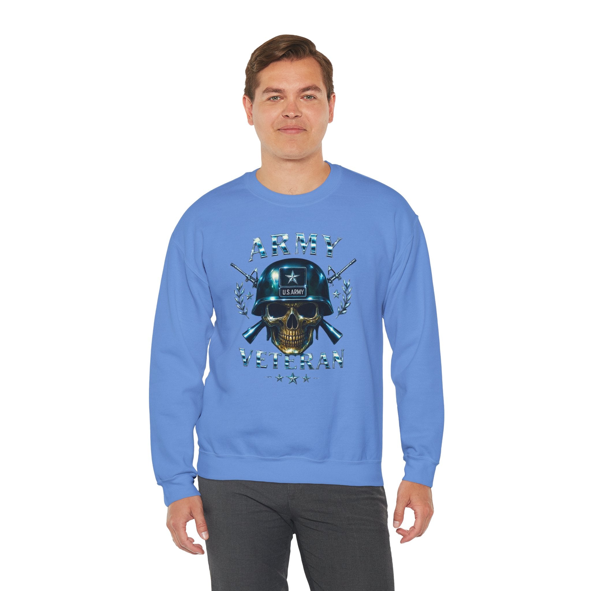 Army Veteran Skull Crewneck Sweatshirt