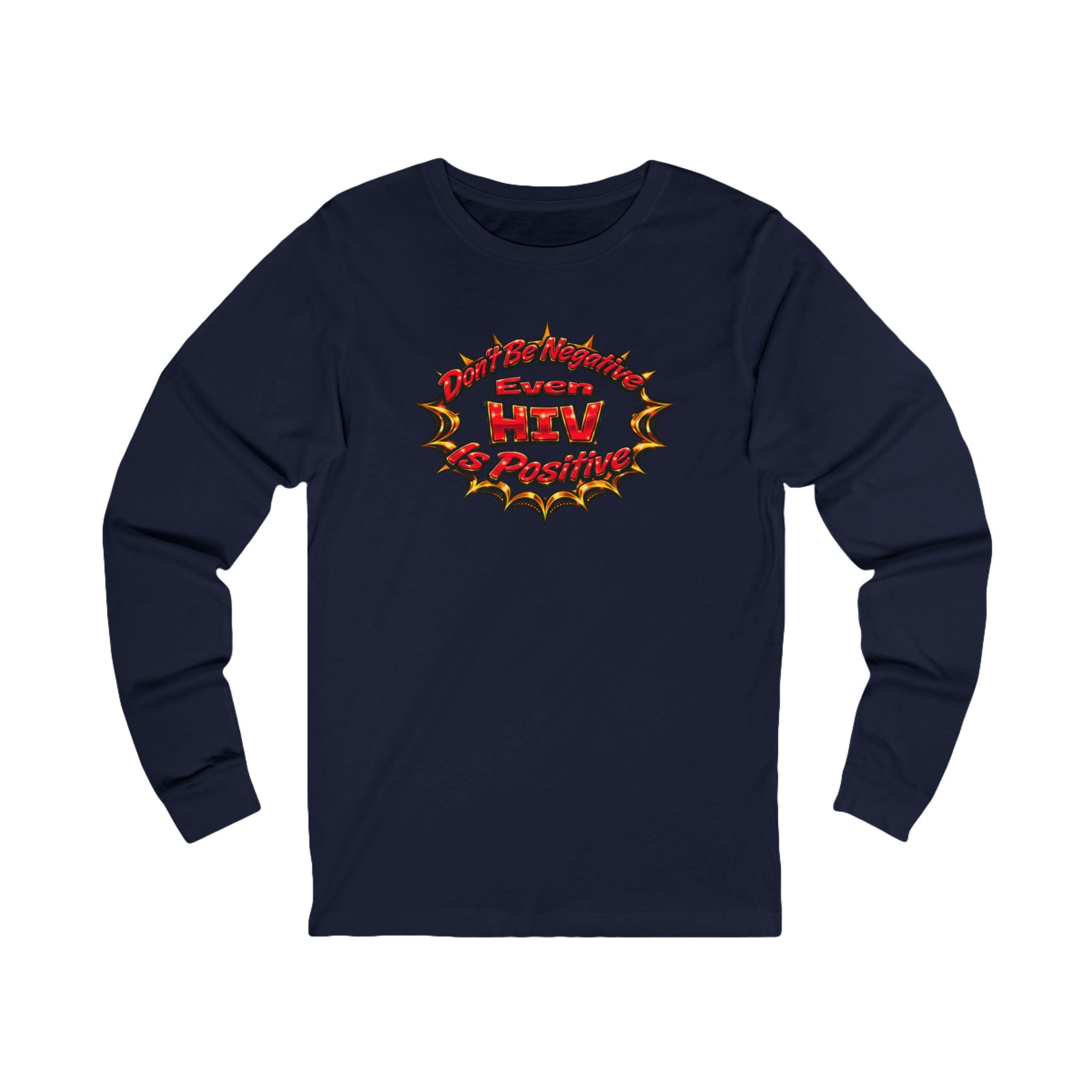 Retro Comic “HIV Positive” Graphic Long Sleeve Tee