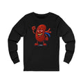 Cheerful Cartoon Kidney Stoned Long Sleeve Tee — Funny Organ Health Shirt