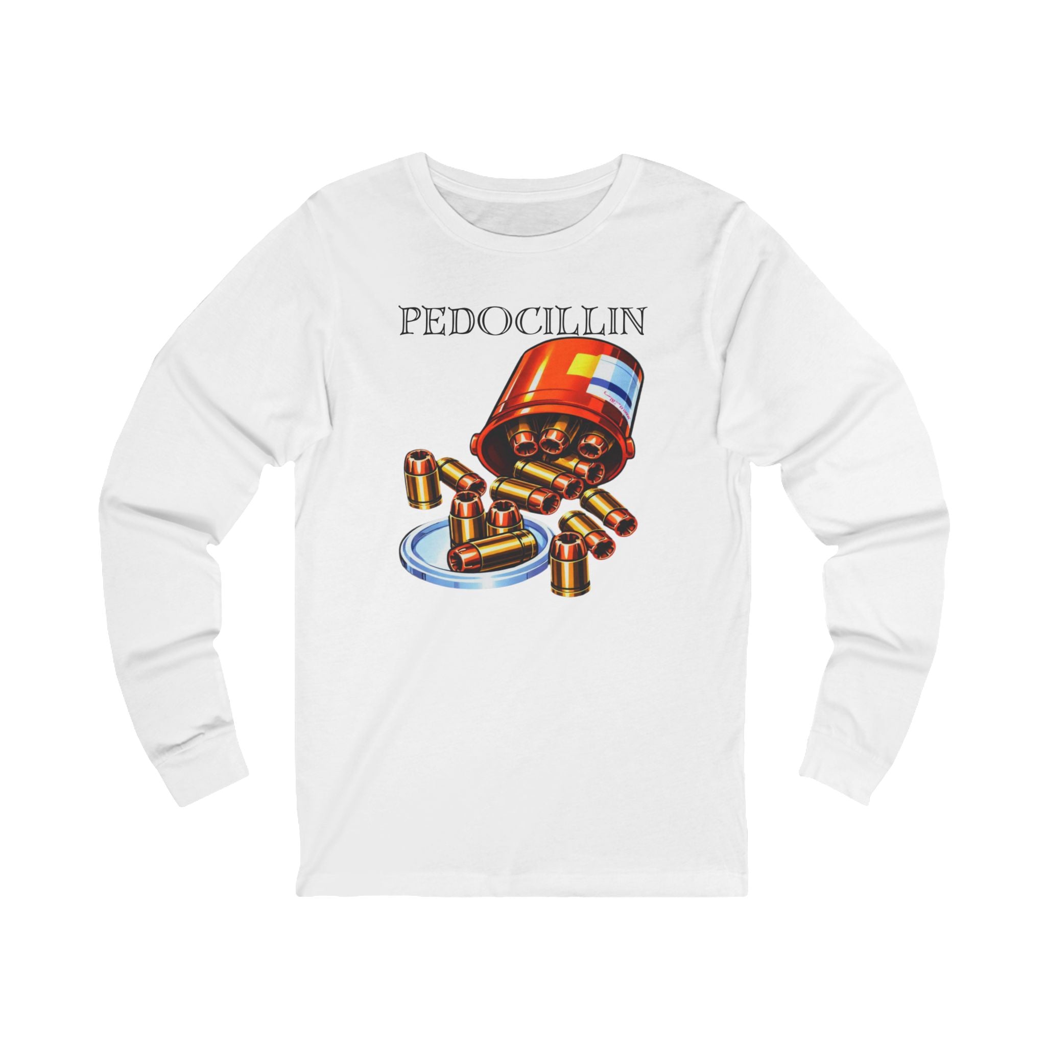 "Pedocillin" Pill Bottle Graphic Long Sleeve Tee