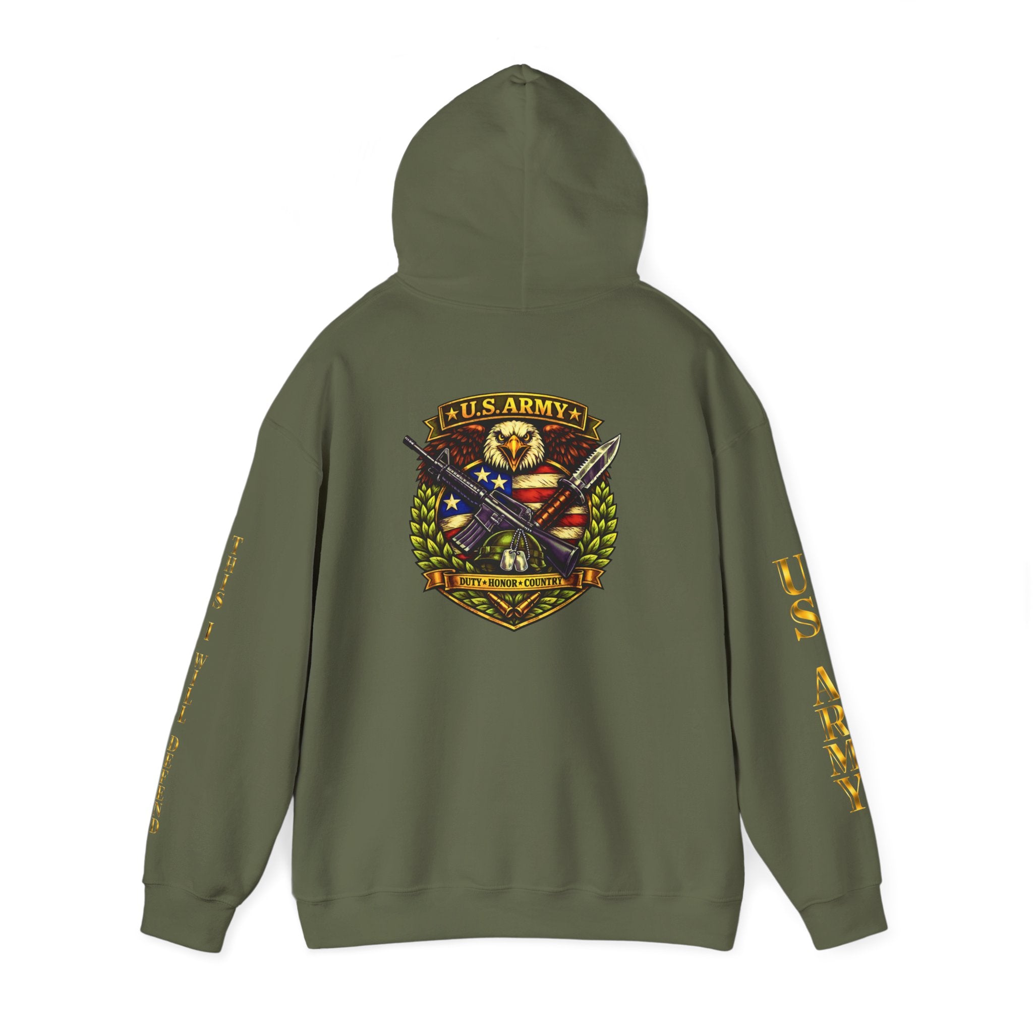 US Army Veteran Crest Hoodie — Military Emblem Sweatshirt