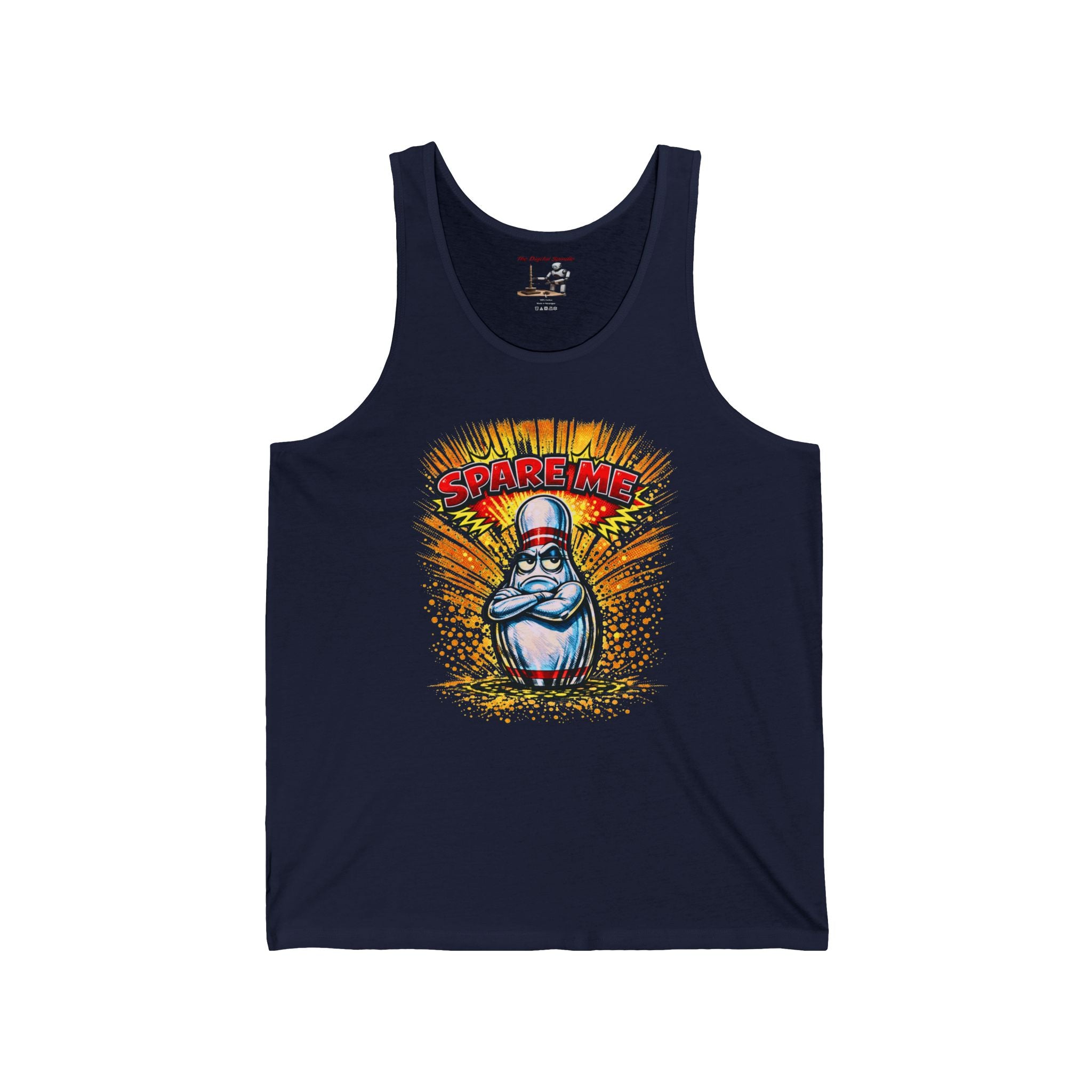 Supreme Bowling Pin Tank Top — Retro Cartoon "Spare Me" Graphic Tank