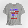 Family Protector Graphic Tee — "My Family I'm Their Peace & Protection, Cross It I'm Your Problem"