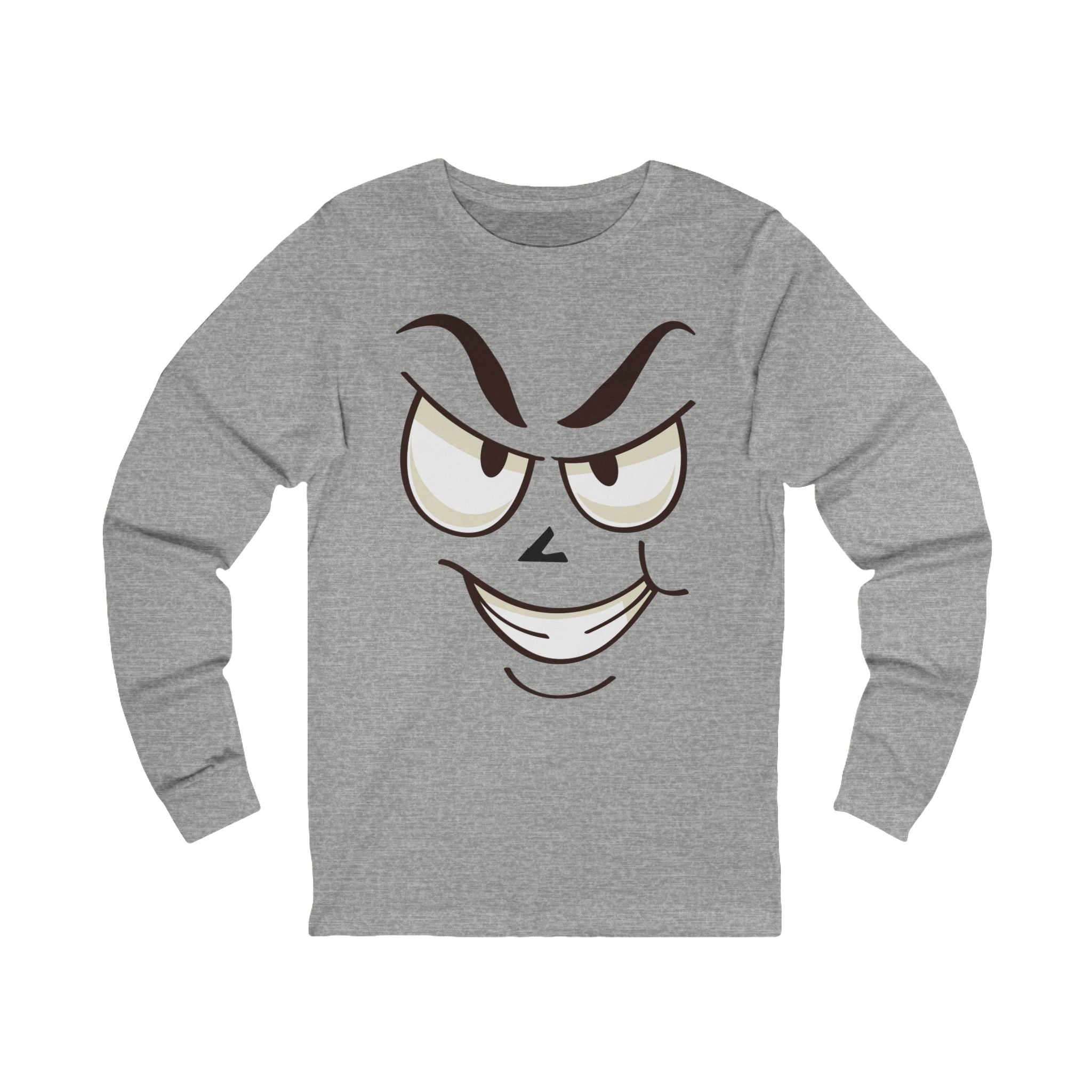Mischievous Smirking Face Long Sleeve Tee