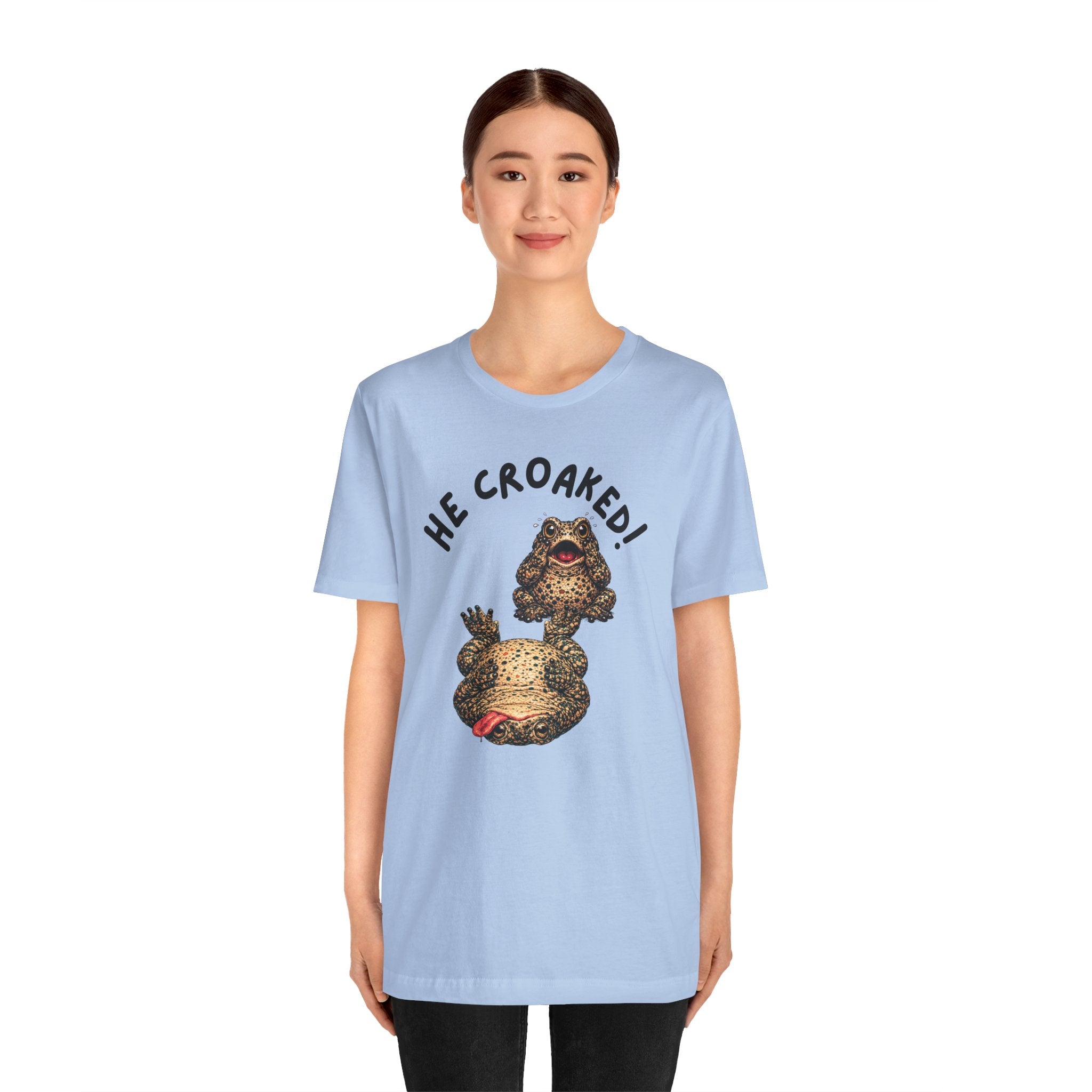 He Croaked! Frog Graphic Tee – Funny Vintage Toad Illustration Shirt