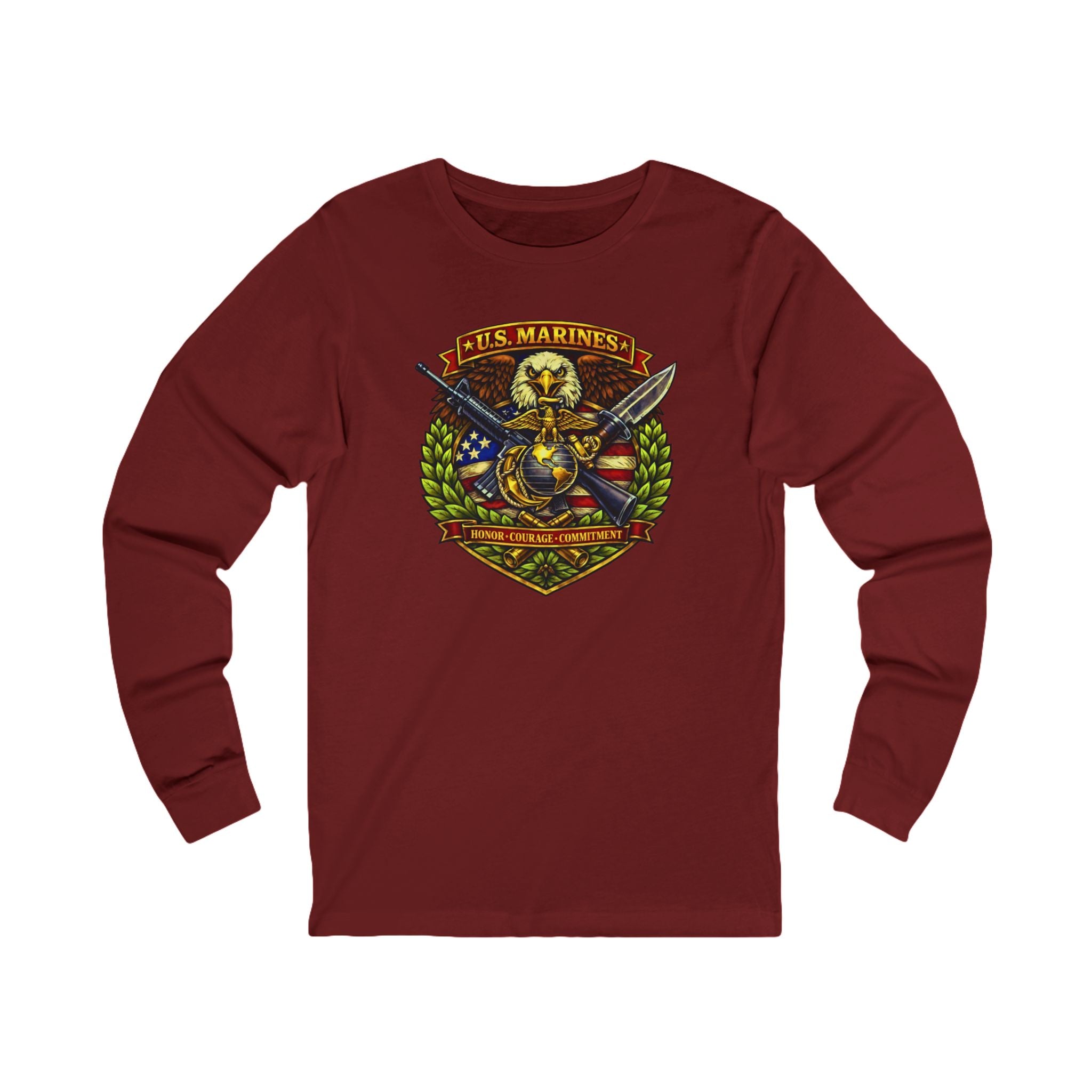 U.S. Marines Honor, Courage, Commitment Long Sleeve Tee