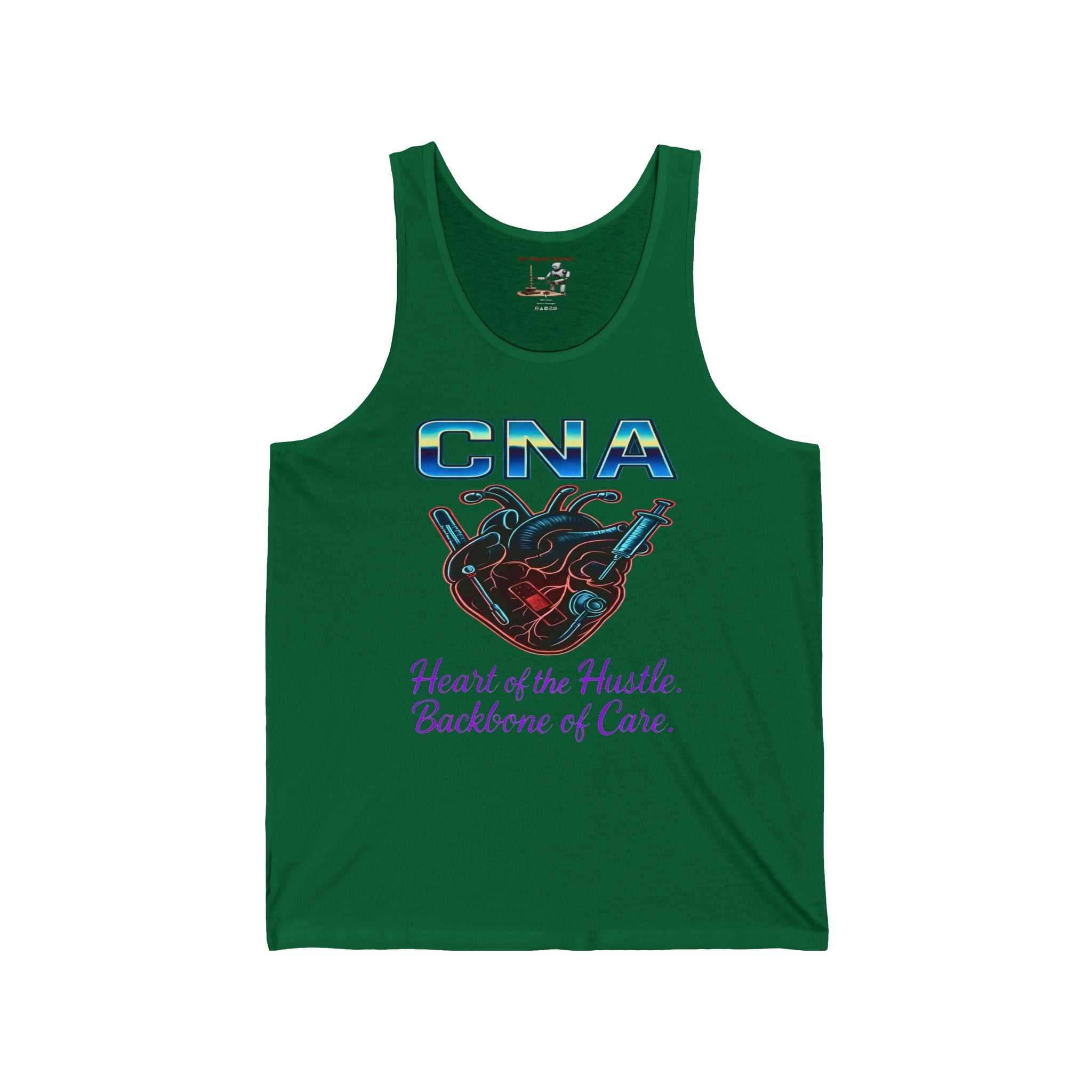 CNA Tank Top – "Heart of the Hustle, Backbone of Care" Graphic