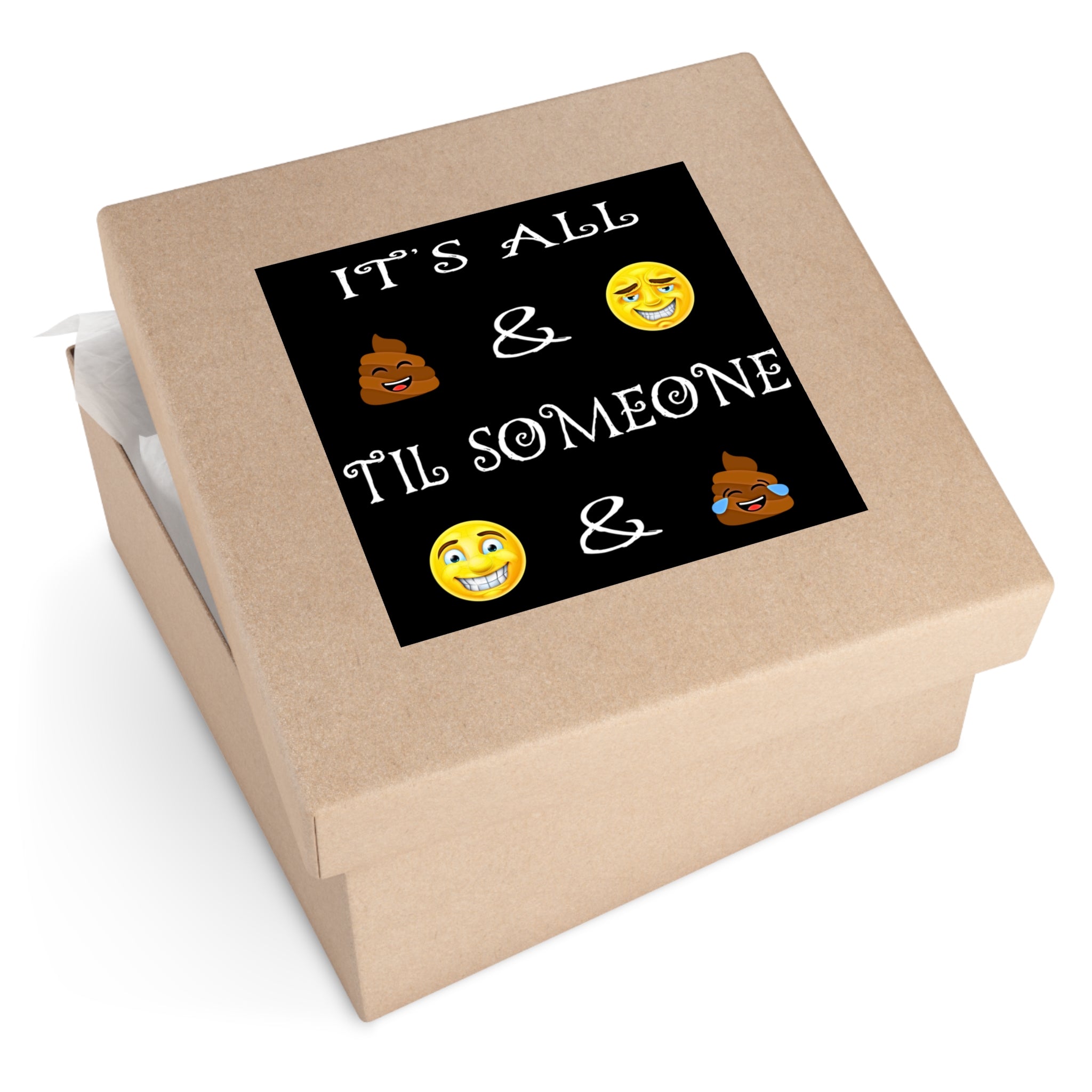 6" × 6" Funny Emoji Square Sticker Decal (Indoor/Outdoor)