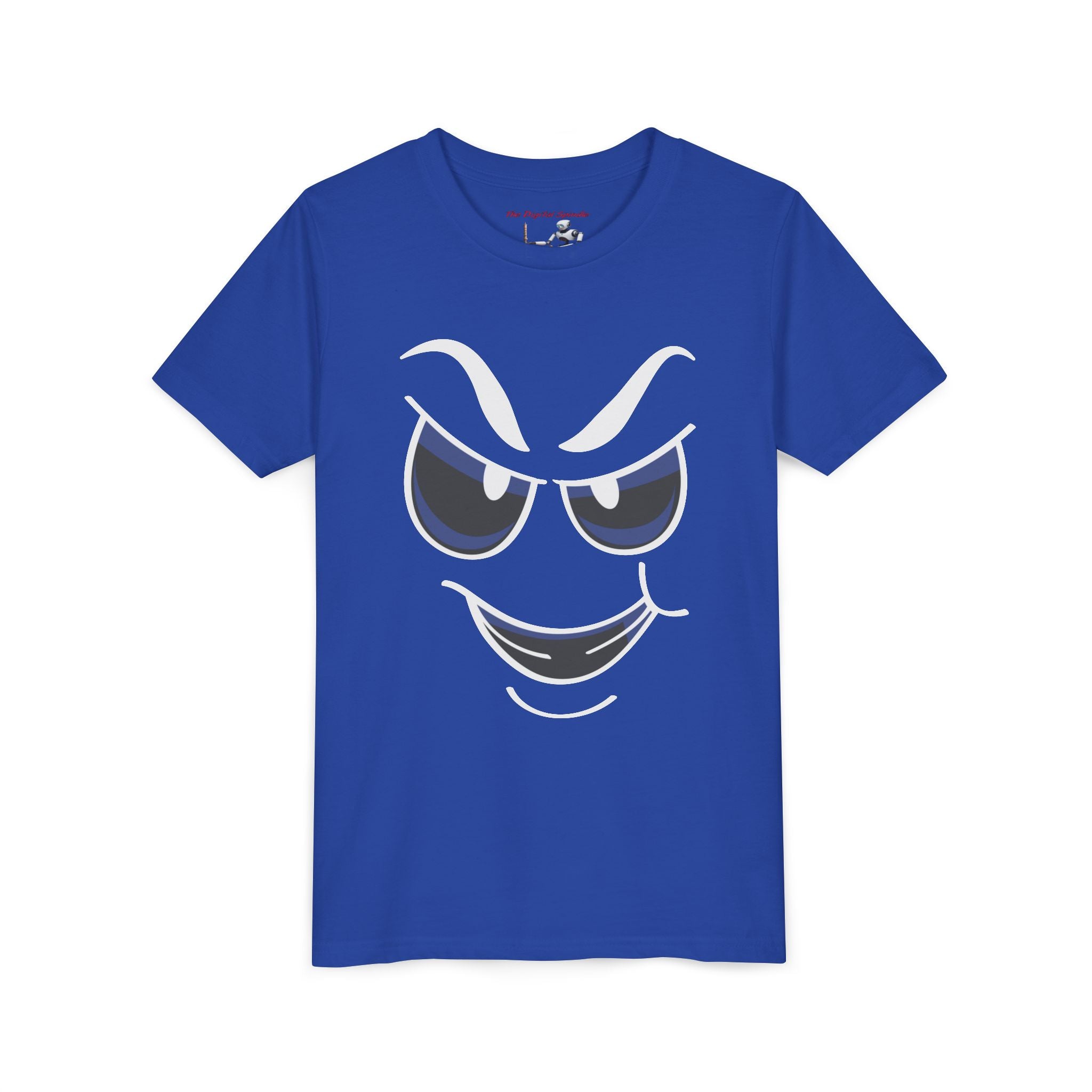 Mischievous Grin Face Graphic Kids Shirt