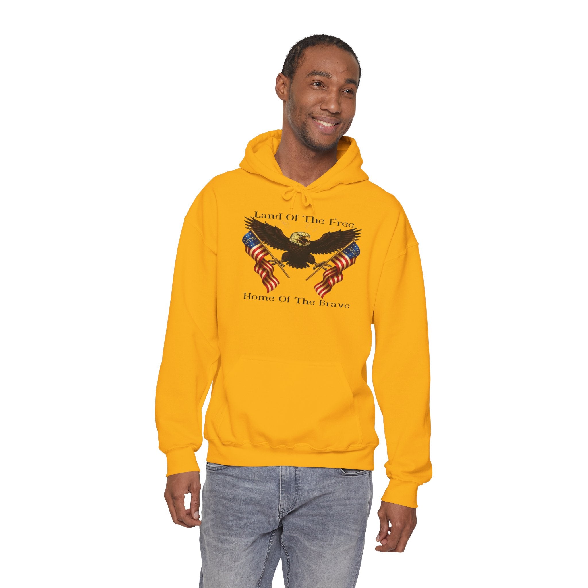 Land of the Free Hoodie – "Land of the Free, Home of the Brave" Patriotic Sweatshirt