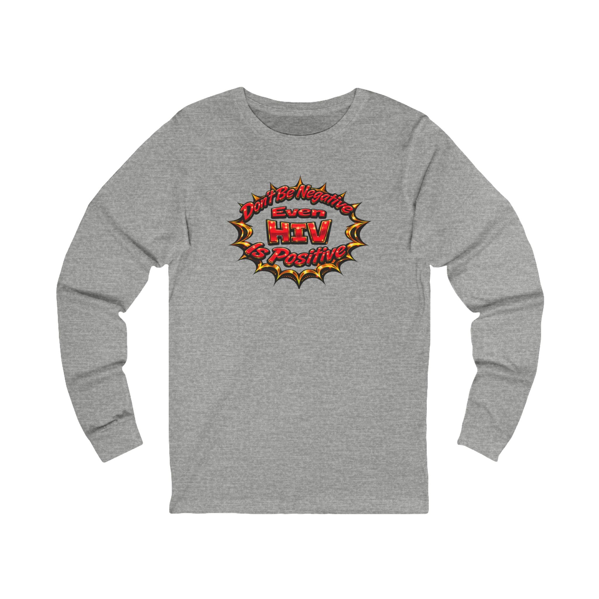 Retro Comic “HIV Positive” Graphic Long Sleeve Tee