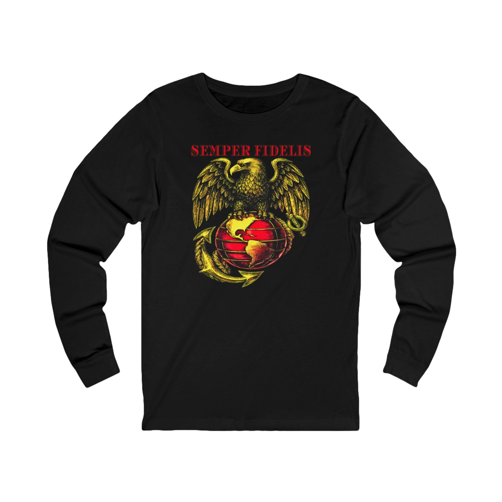Semper Fidelis Eagle Globe & Anchor Long Sleeve Tee — USMC Marine Corps Tribute