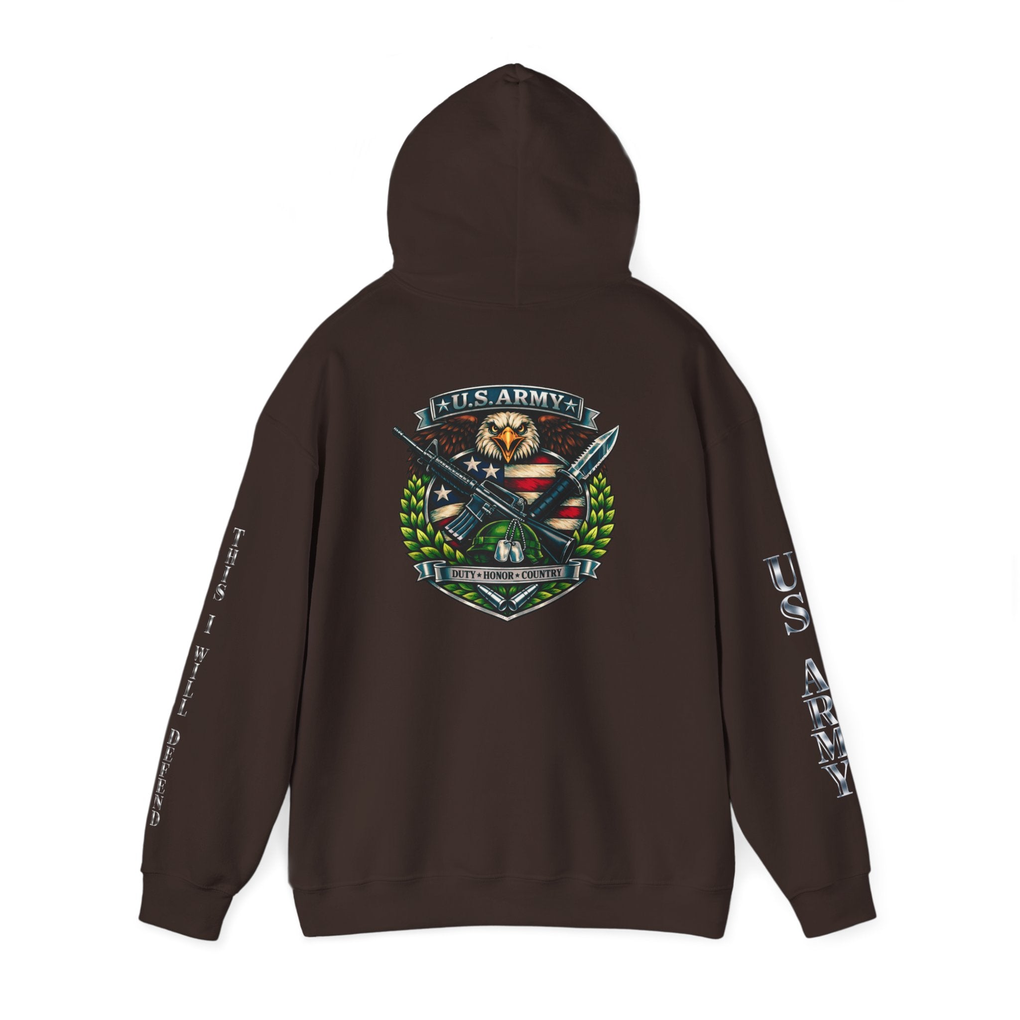 US Army Veteran Crest Hoodie — Military Emblem Sweatshirt