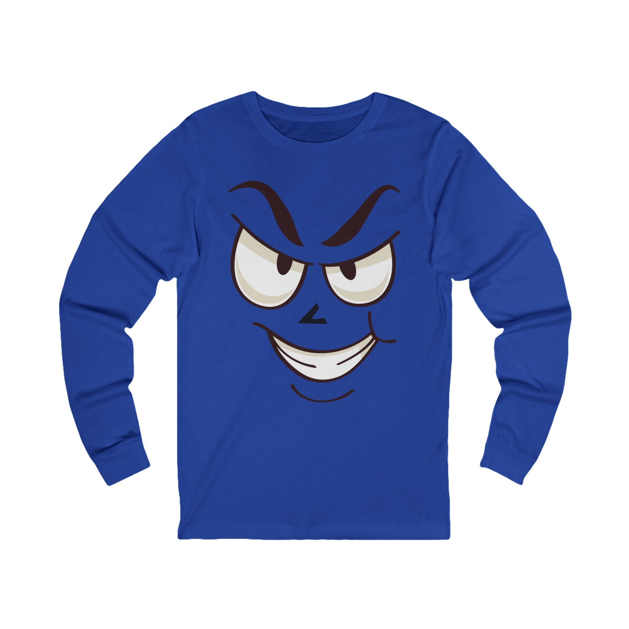 Mischievous Smirking Face Long Sleeve Tee