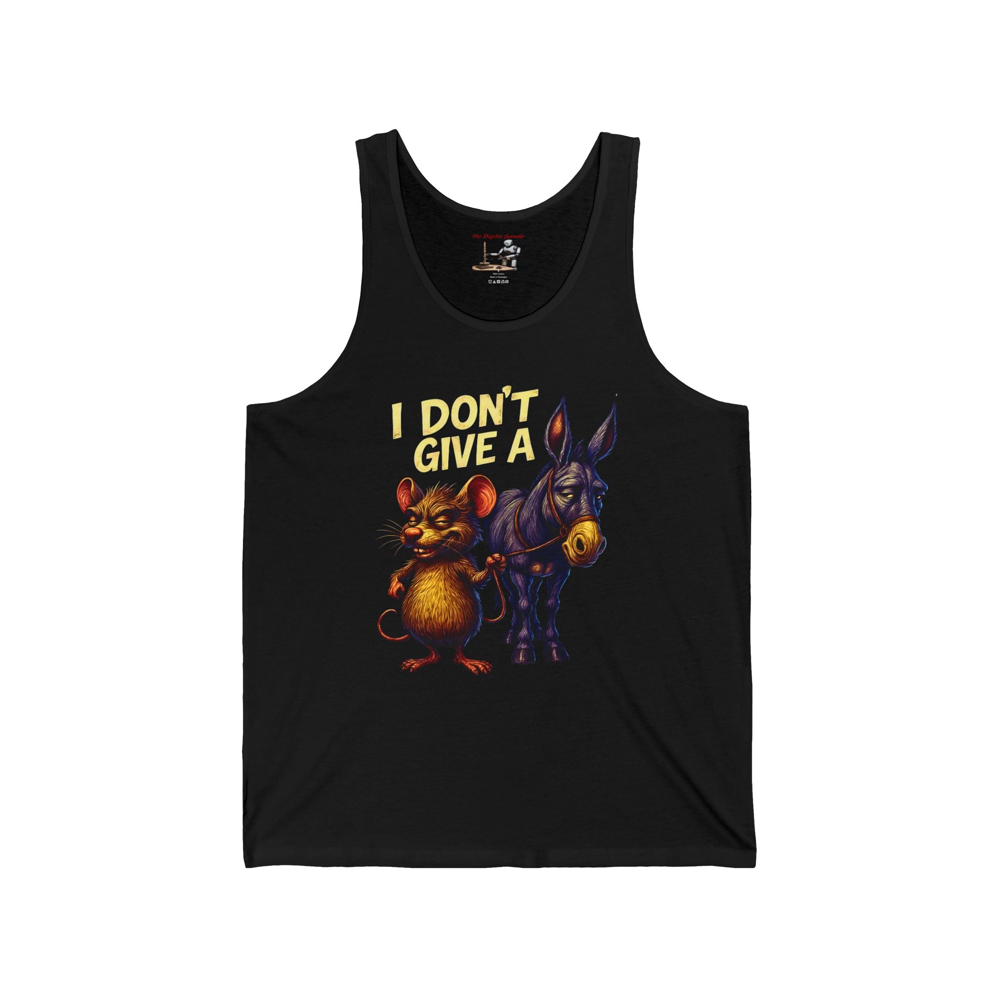 I Don't Give a Rat & Donkey Tank Top — Funny Animal Graphic Tank