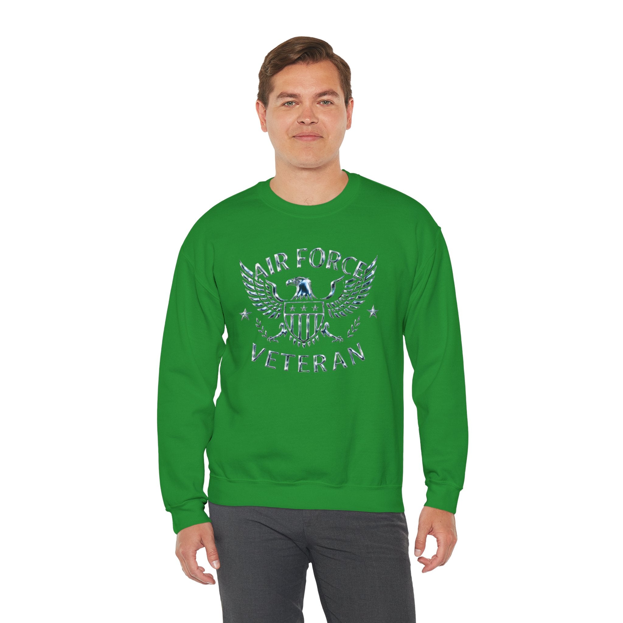Air Force Veteran Crewneck Sweatshirt – Distressed Eagle Military Tribute