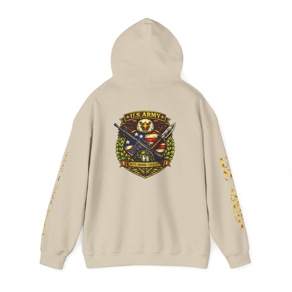 US Army Veteran Crest Hoodie — Military Emblem Sweatshirt