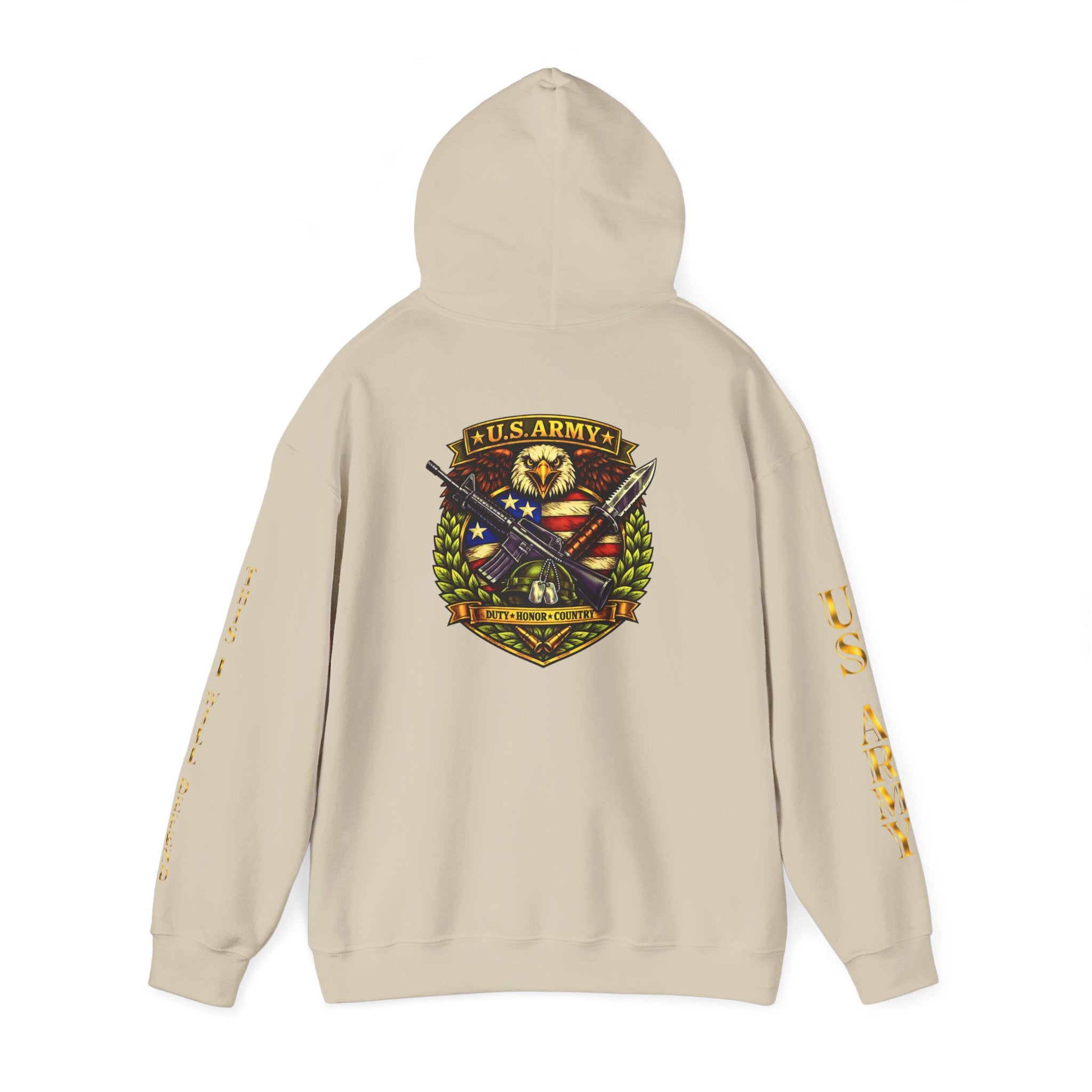 US Army Veteran Crest Hoodie — Military Emblem Sweatshirt