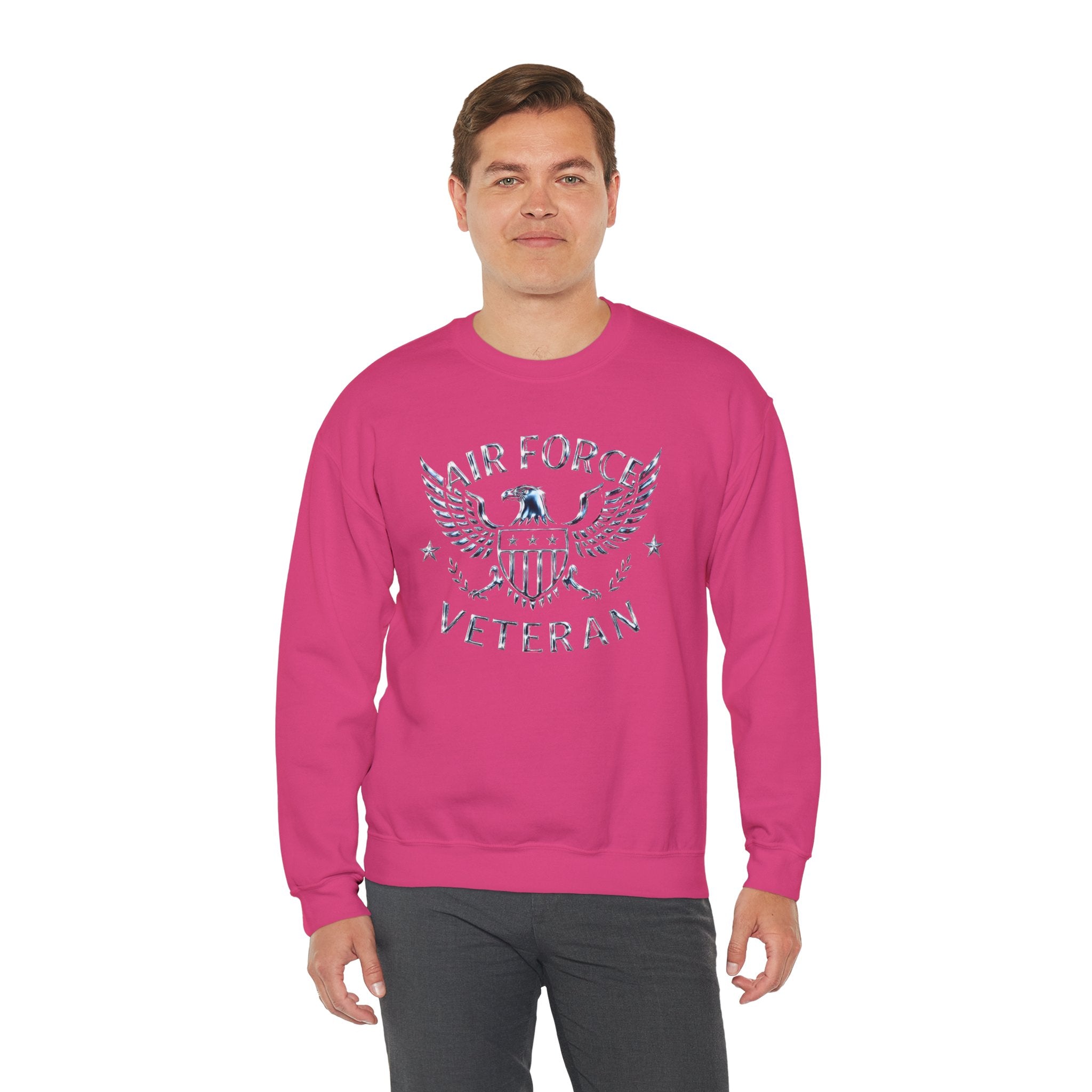 Air Force Veteran Crewneck Sweatshirt – Distressed Eagle Military Tribute