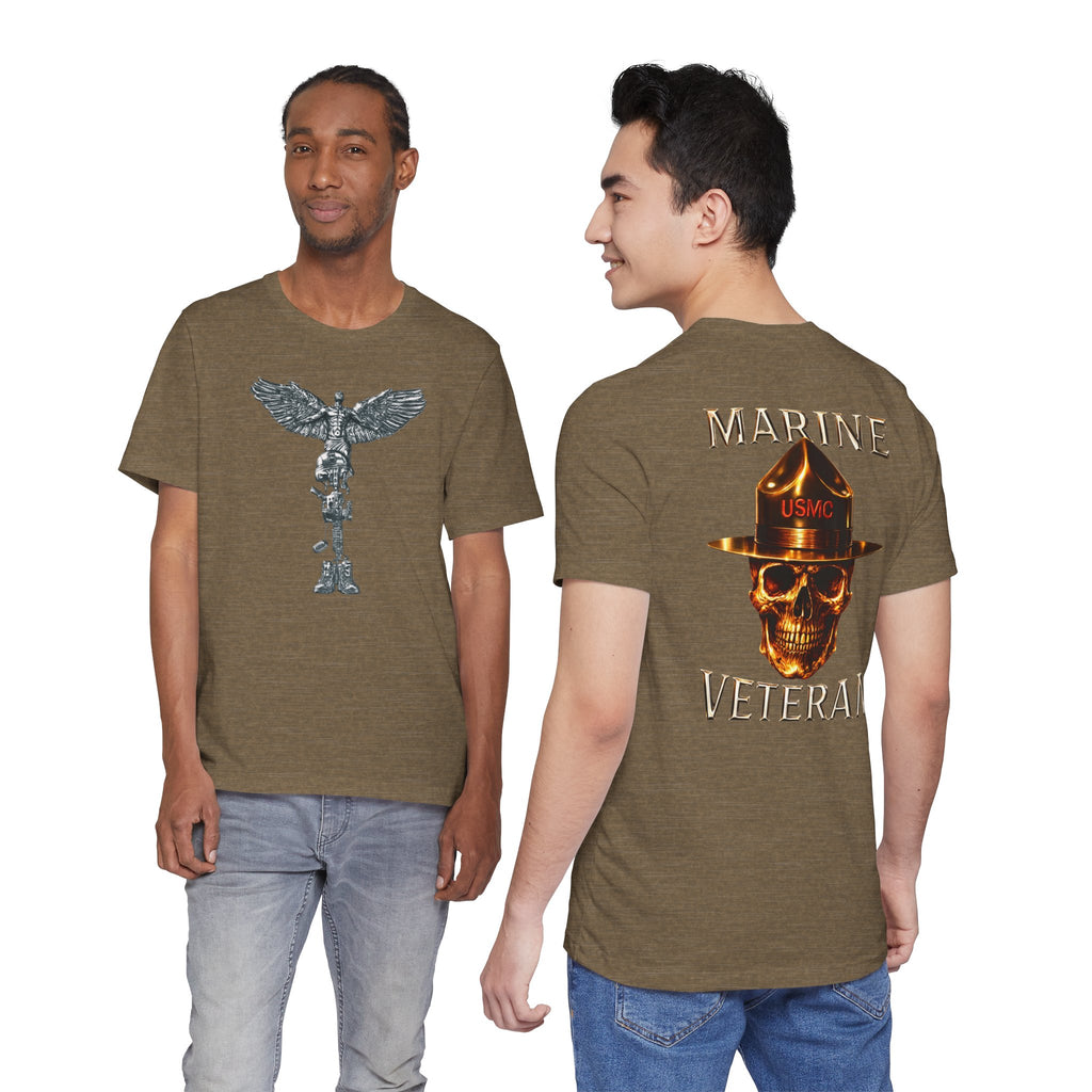 Marine Veteran T‑Shirt — USMC Skull Drill Instructor Graphic Tee