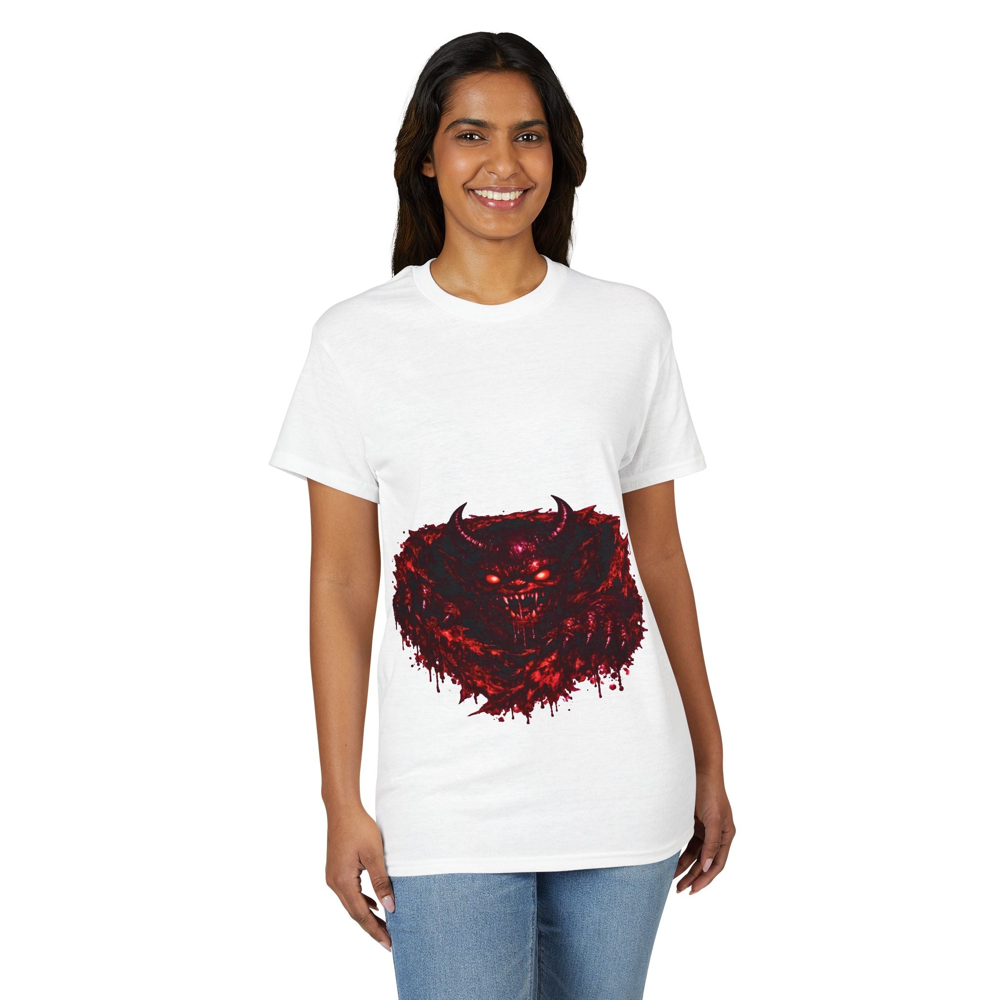 Demonic Red Monster T-Shirt — Gothic Horror Graphic Tee