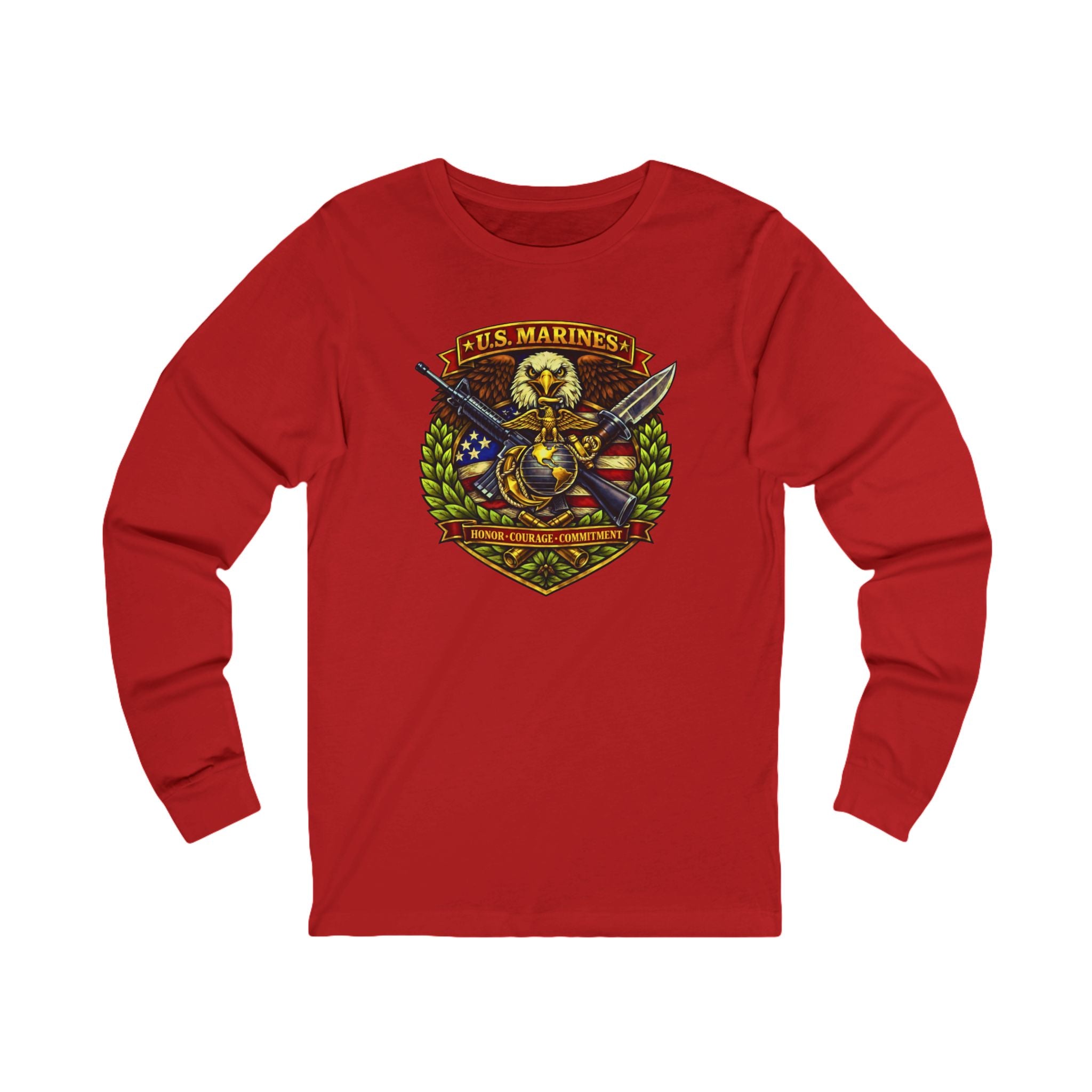U.S. Marines Honor, Courage, Commitment Long Sleeve Tee