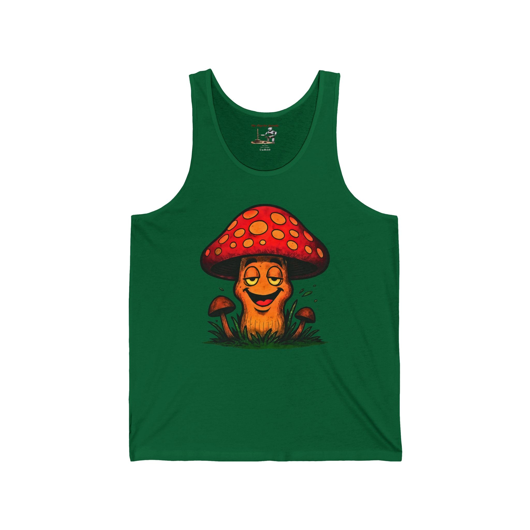 Happy Mushroom Tank Top — Cute Psychedelic Fungi Graphic Tank