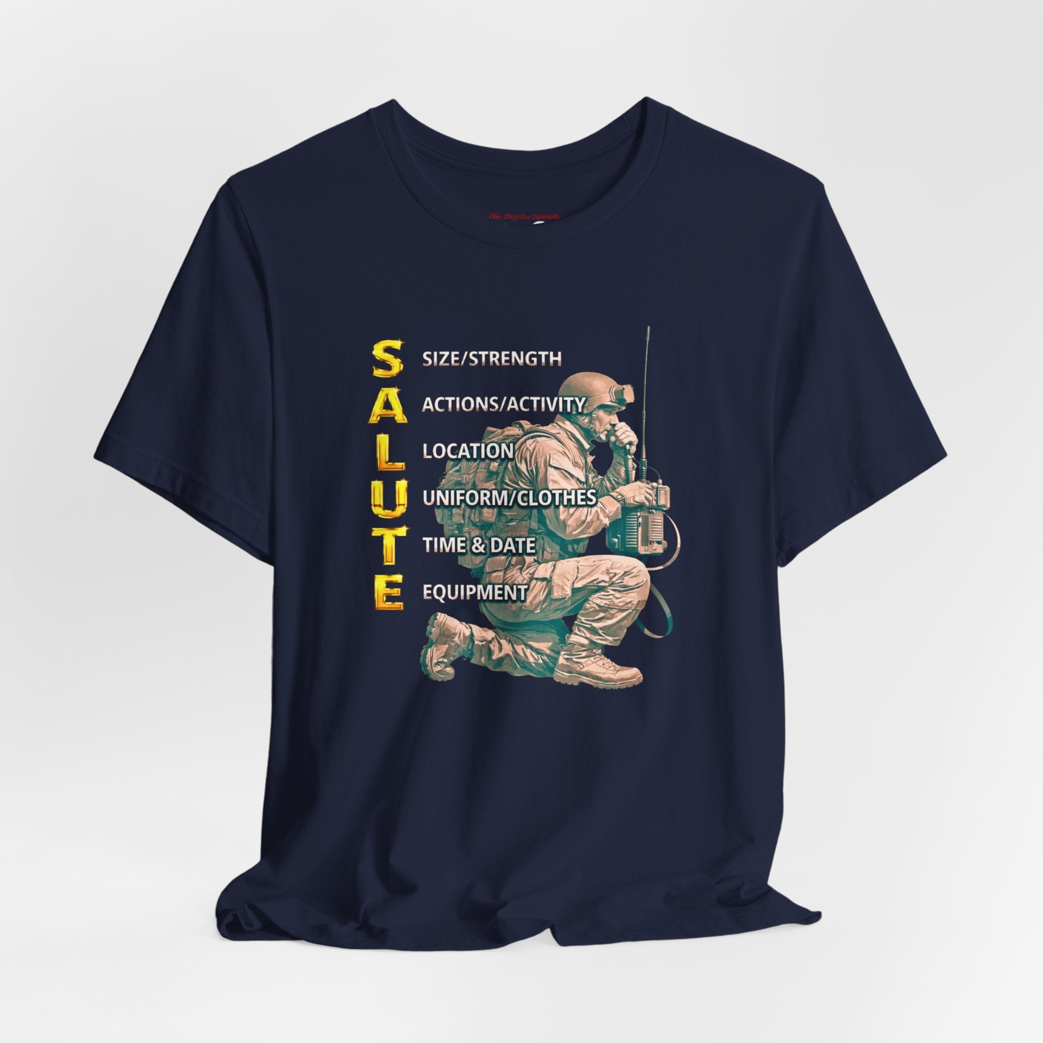 Salute Tactical Tee — Kneeling Soldier Graphic Military Tribute Shirt