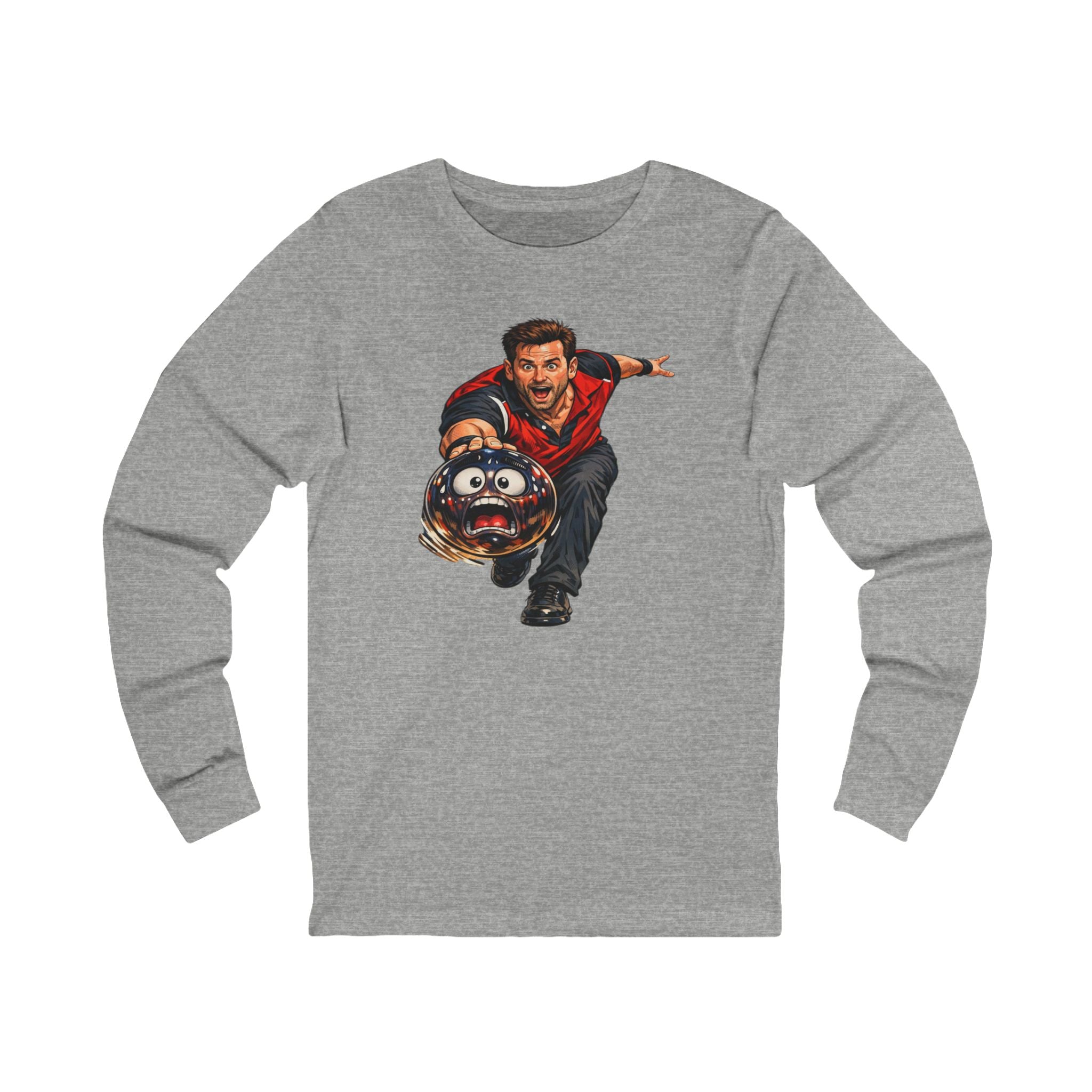 Funny Bowling Ball Graphic Long Sleeve Tee