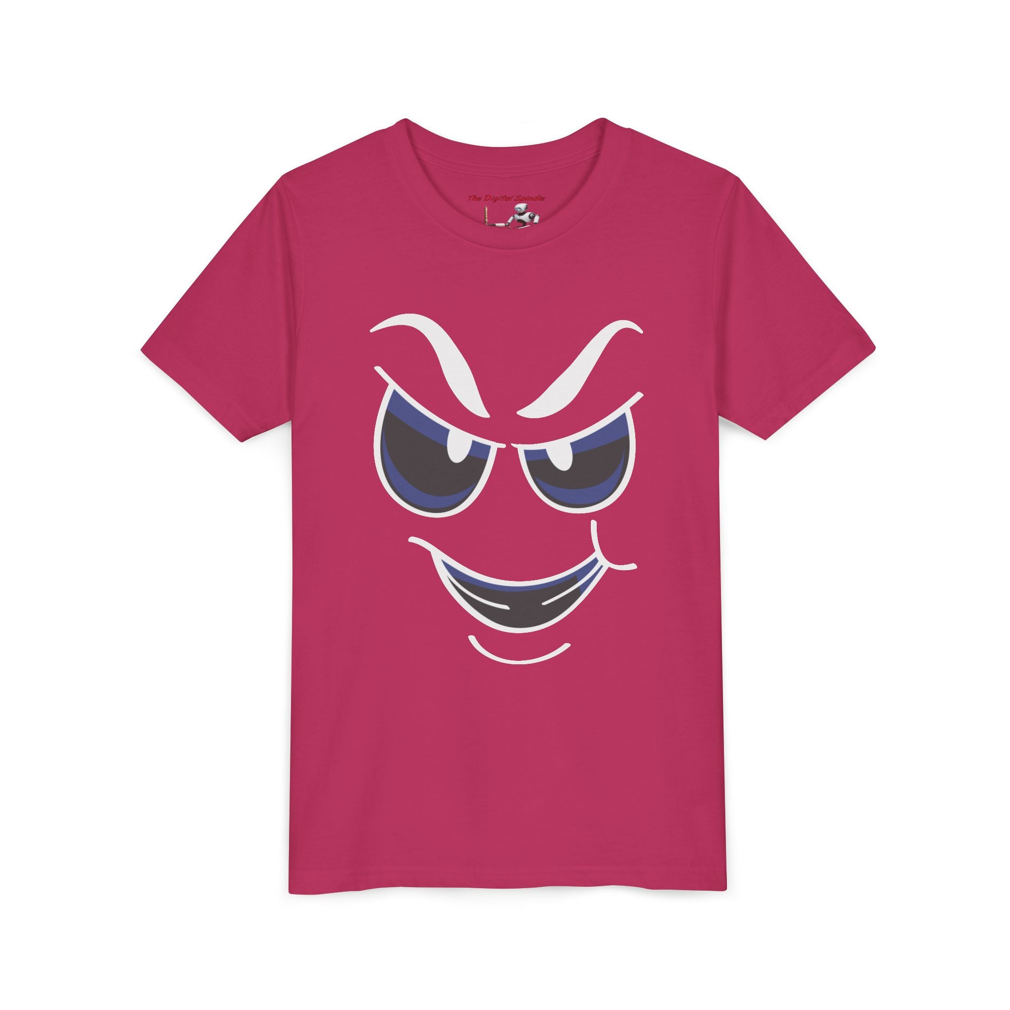 Mischievous Grin Face Graphic Kids Shirt