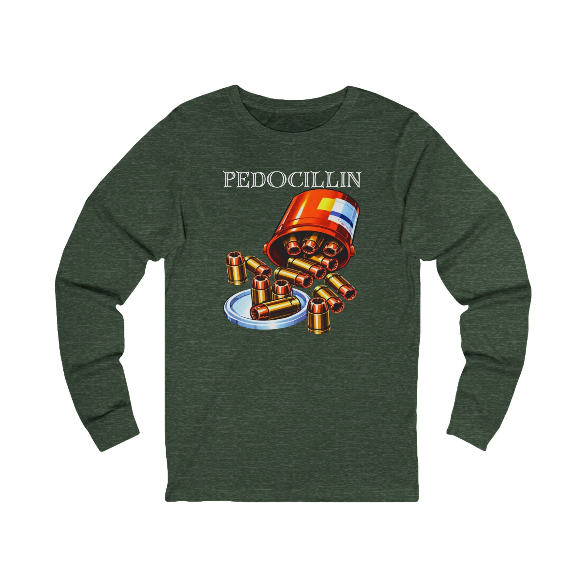 'Pedocillin' Bullet Capsule Graphic Long Sleeve Tee
