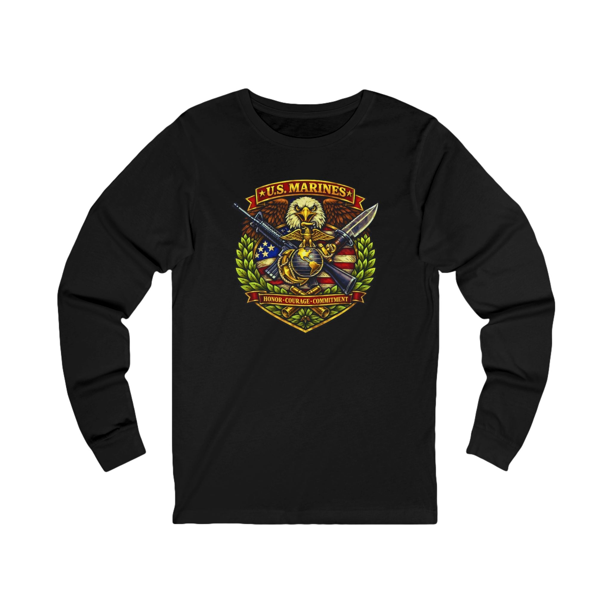 U.S. Marines Honor, Courage, Commitment Long Sleeve Tee