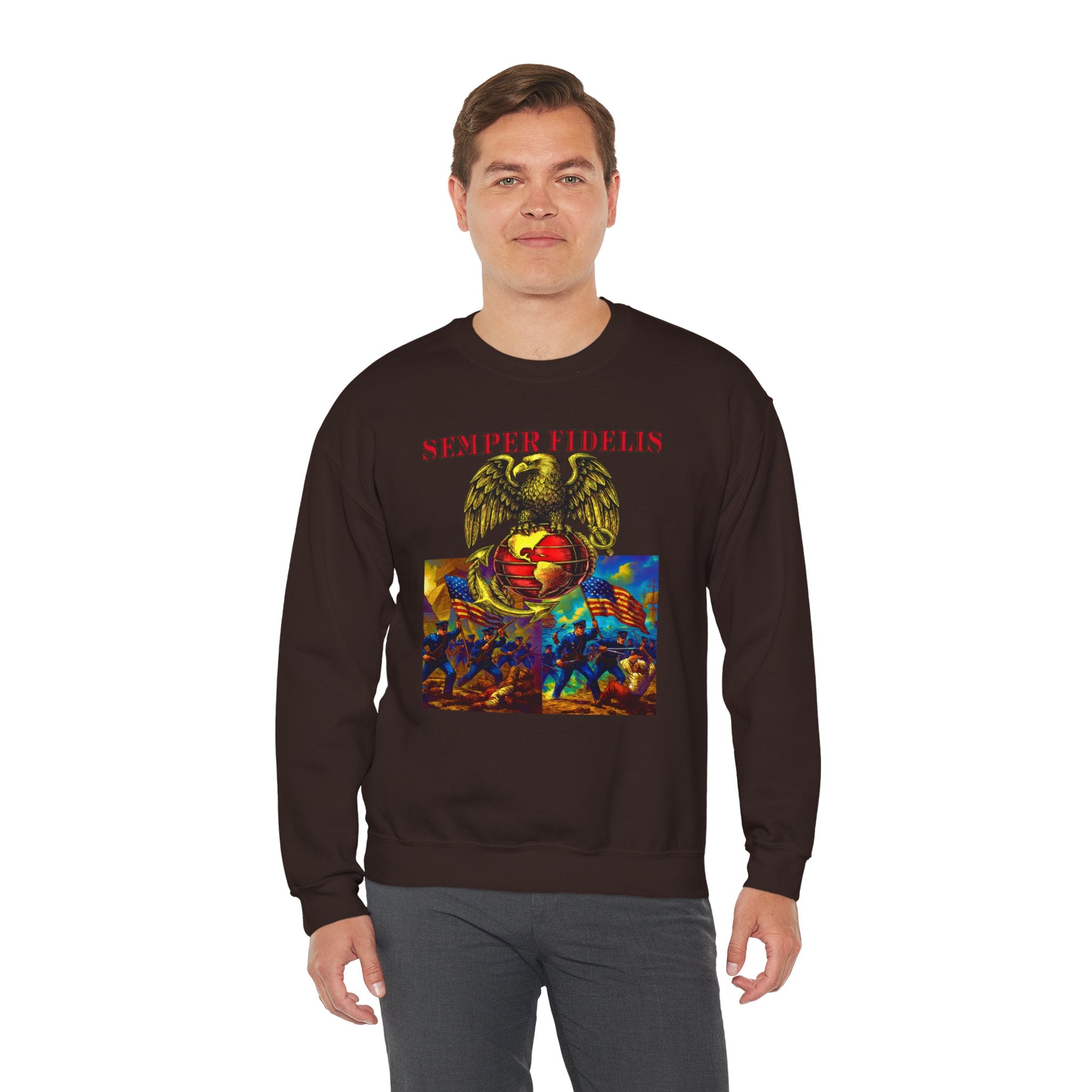 Semper Fidelis Eagle Crewneck Sweatshirt – USMC Marine Corps Graphic Pullover