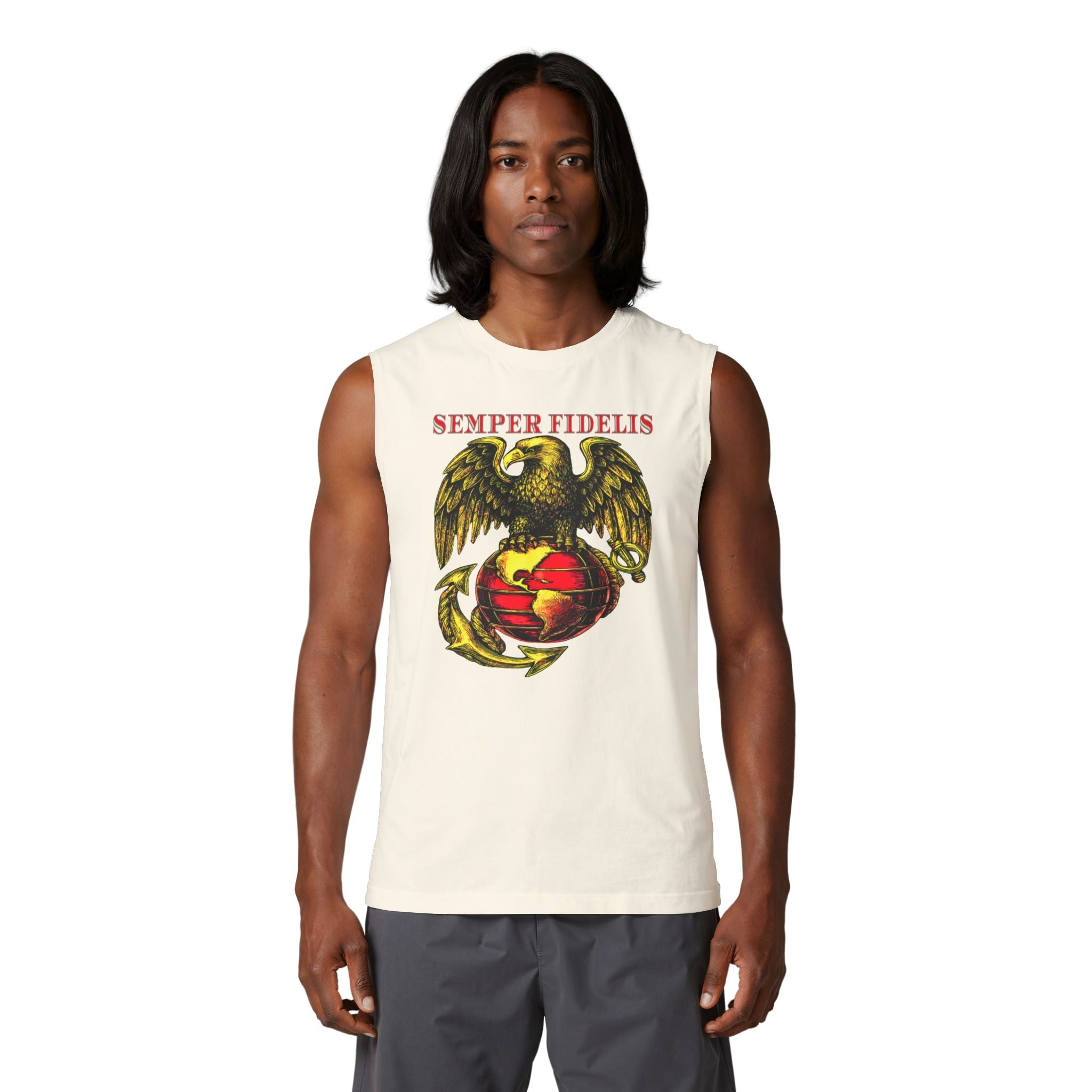 Semper Fidelis Eagle Globe & Anchor Muscle Tank — USMC Vintage Military Tee