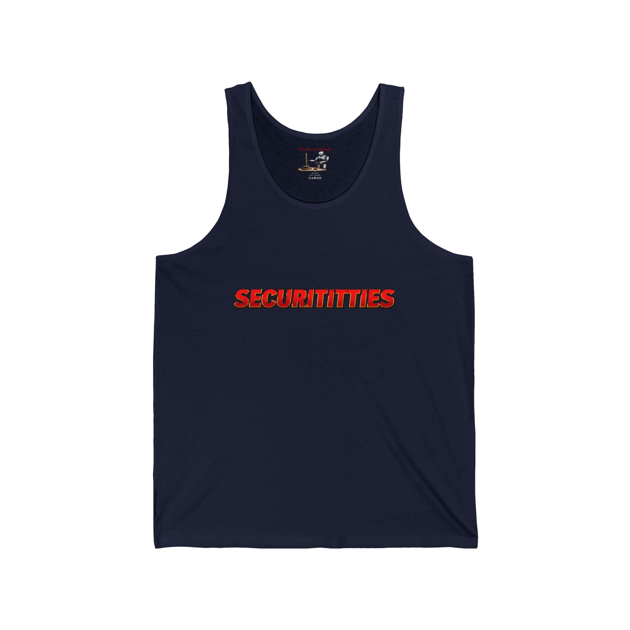 Securitititties Tank Top — Funny Bold Logo Graphic Tank for Party & Pride