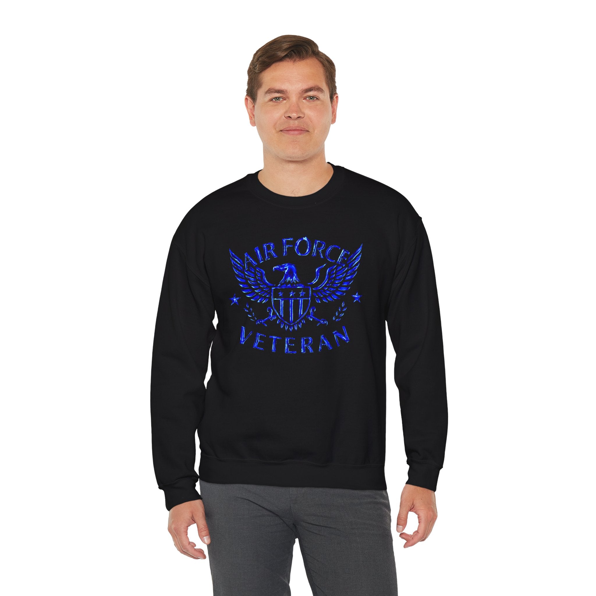 Air Force Veteran Crewneck Sweatshirt — Eagle Emblem Military Pride