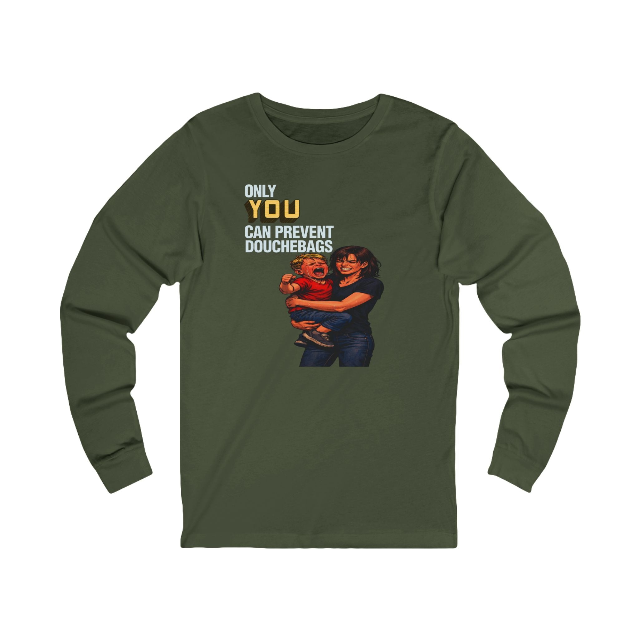 "Only You Can Prevent Douchebags" Retro Mom & Kid Graphic