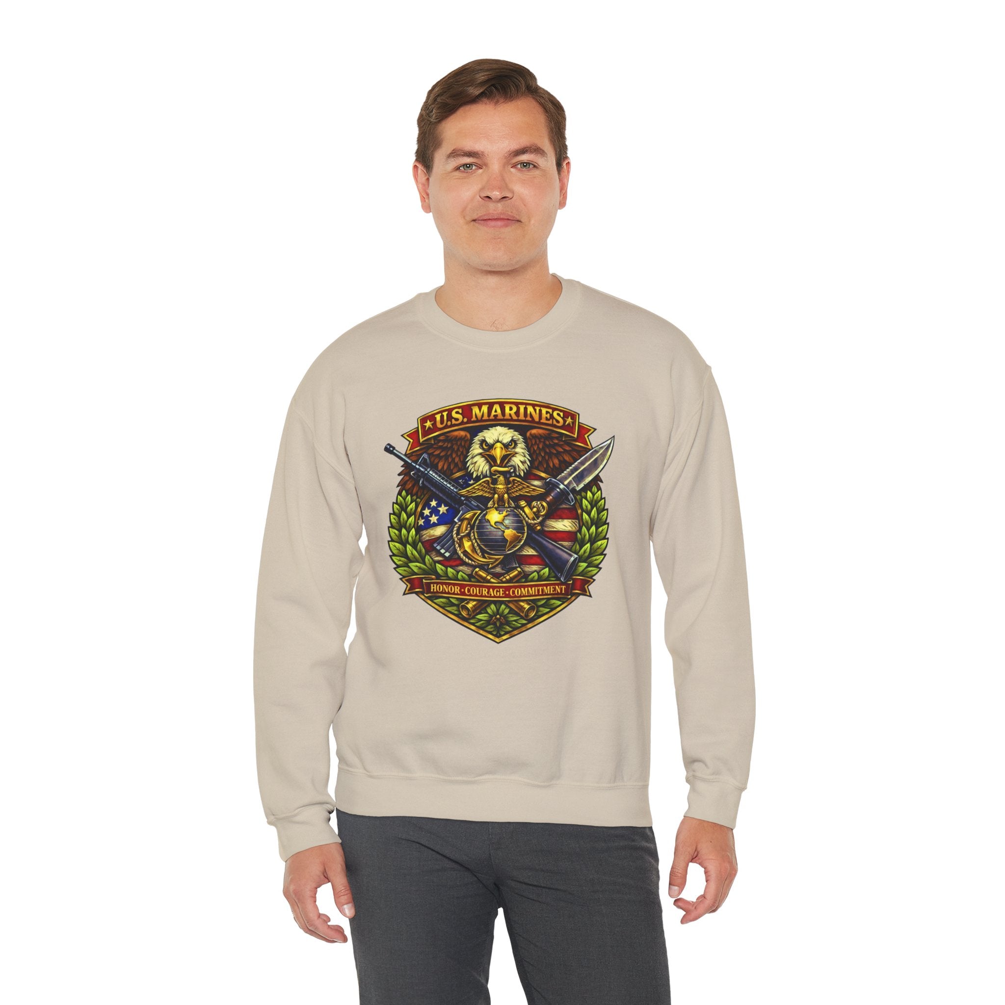 US Marines Honor, Courage, Commitment Crewneck Sweatshirt