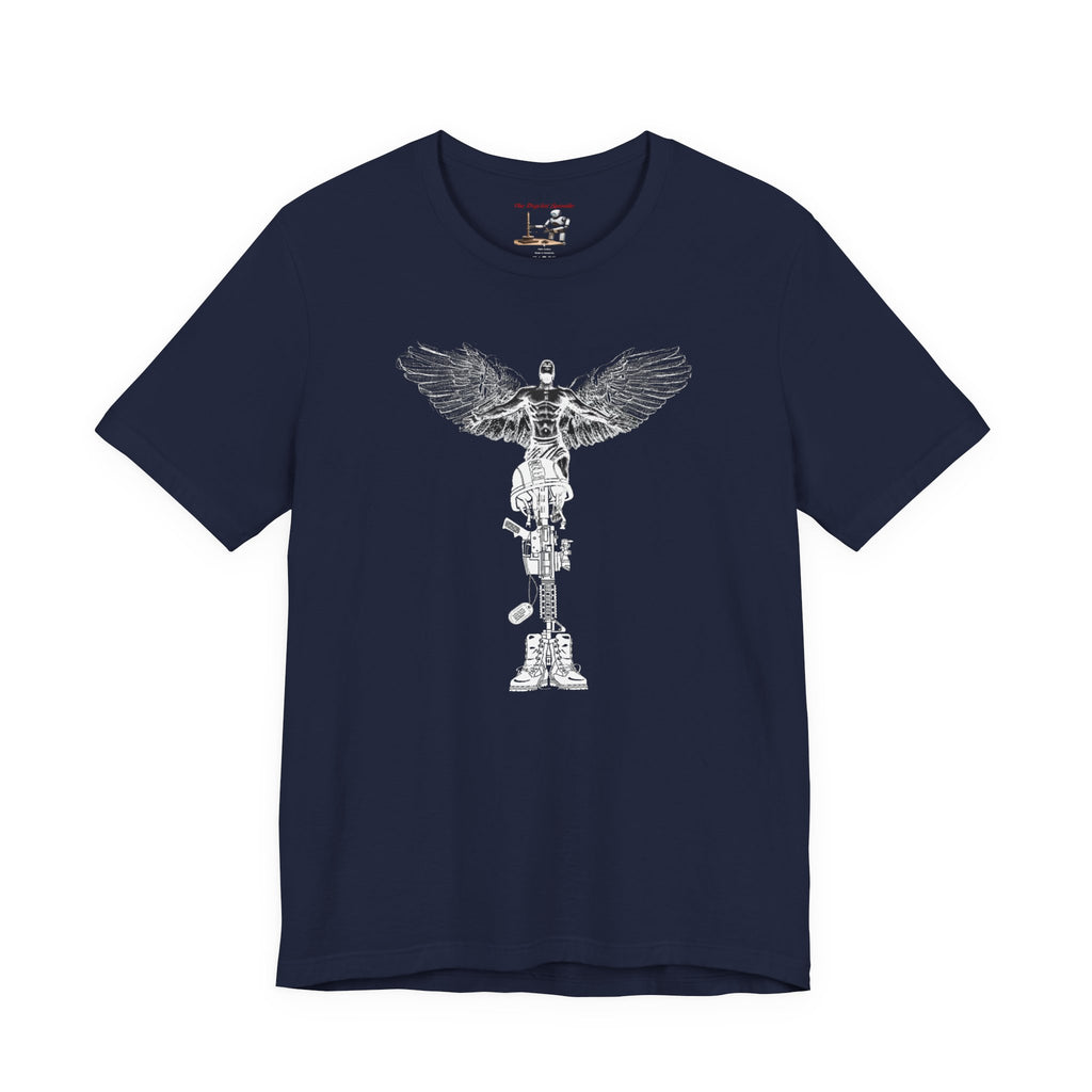 Marine Veteran Skull T‑Shirt — USMC Drill Instructor Hat Design