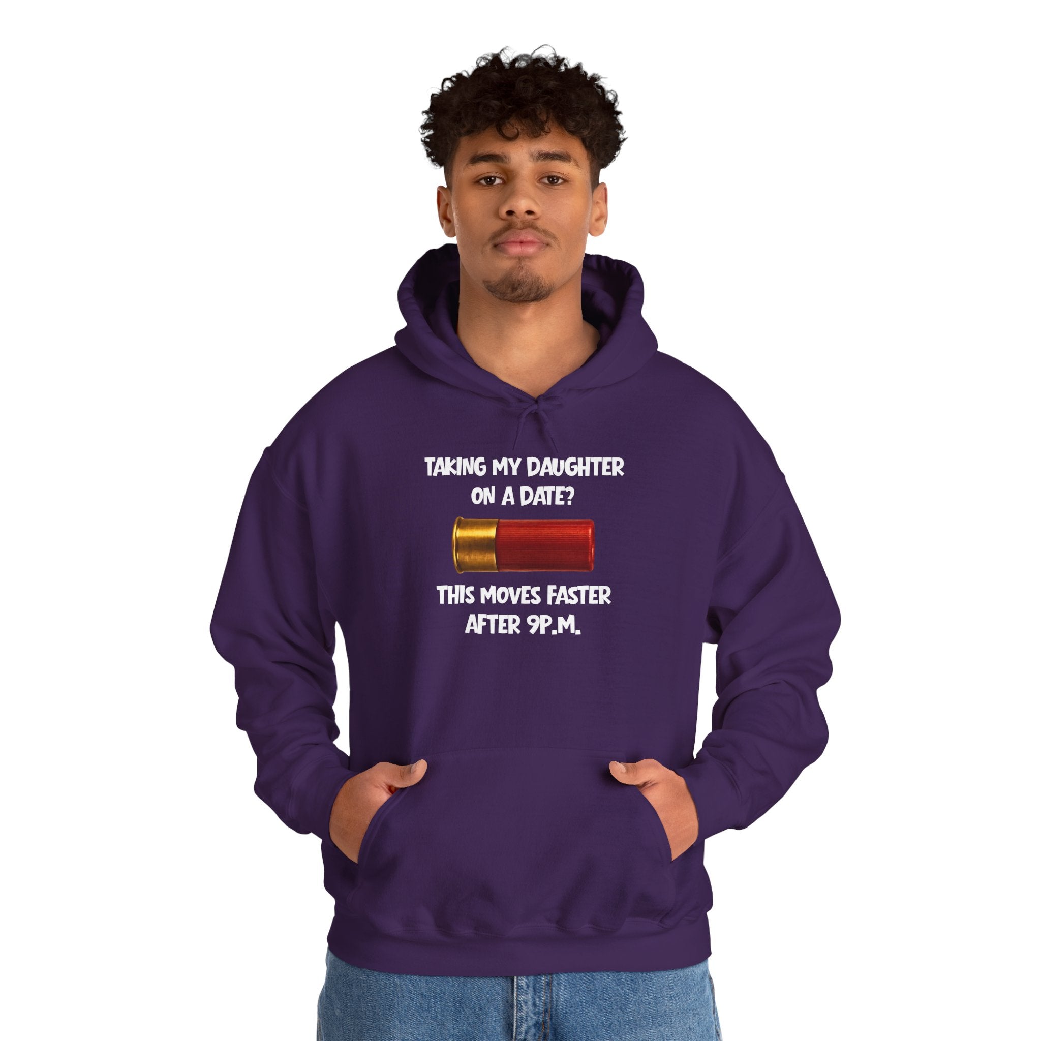 Dad Hoodie "Taking My Daughter On A Date? This Moves Faster After 9 P.M." – Funny Father-Daughter Dad Gift