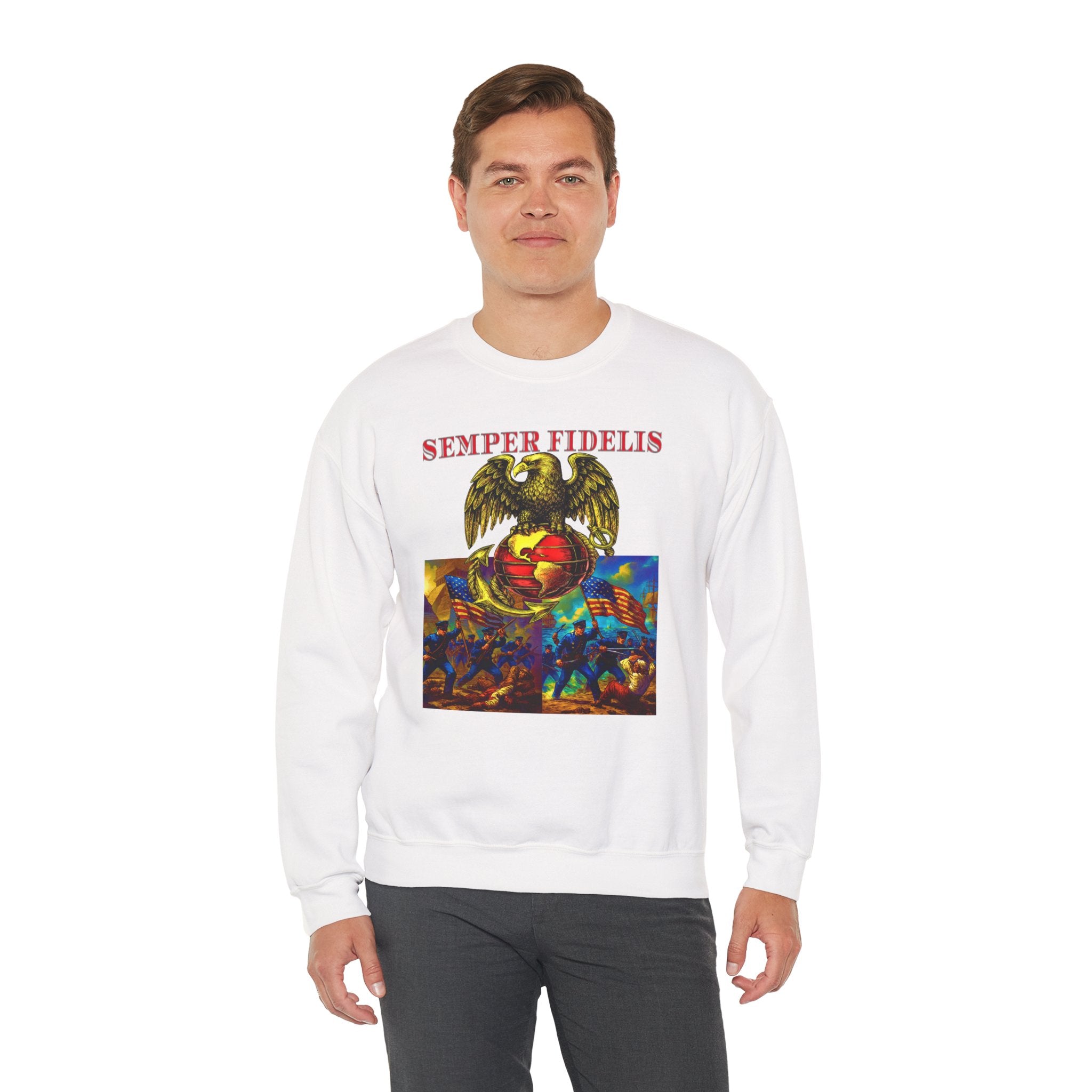 Semper Fidelis Eagle Crewneck Sweatshirt – USMC Marine Corps Graphic Pullover