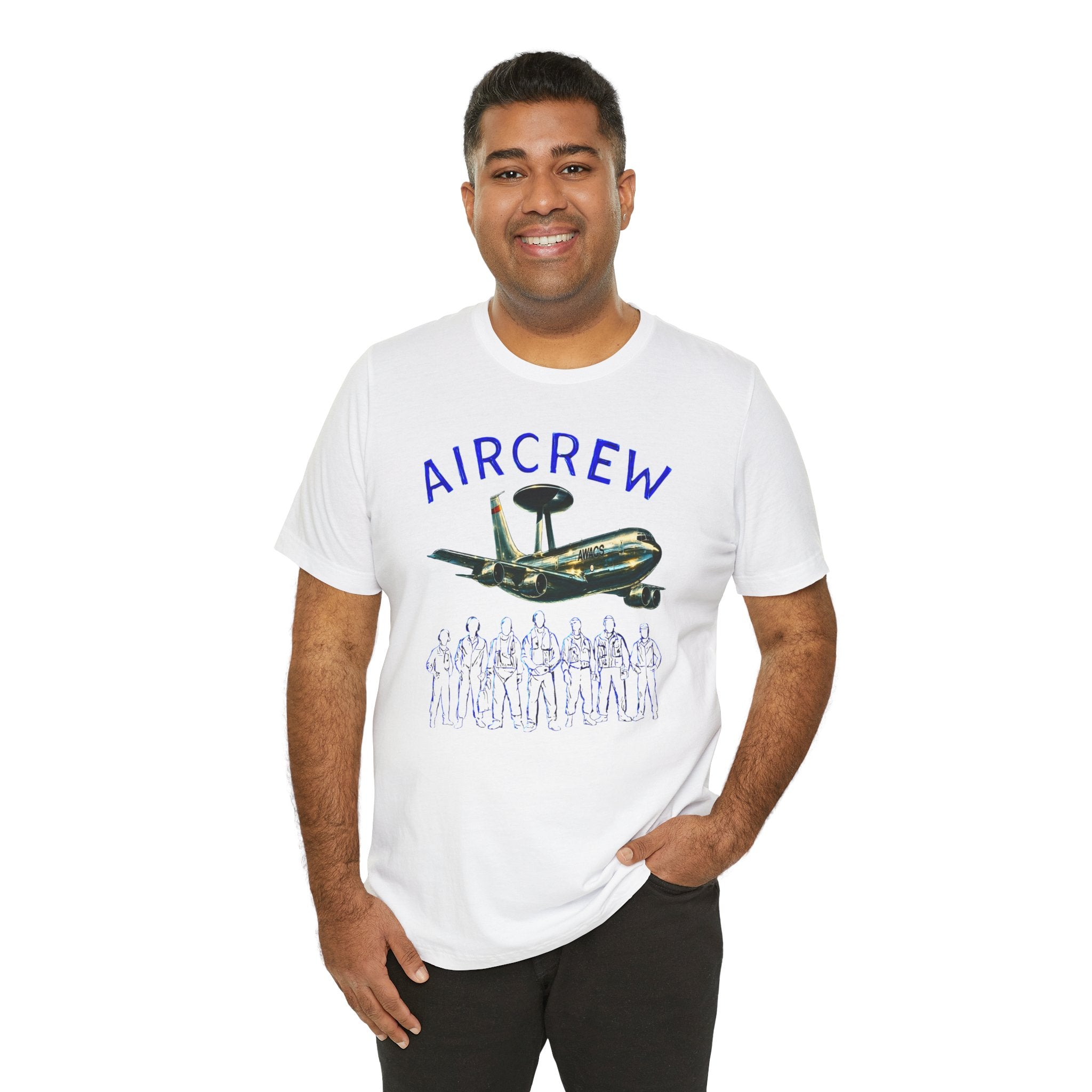 Aircrew T-Shirt — Military AWACS Plane & Crew Graphic Tee