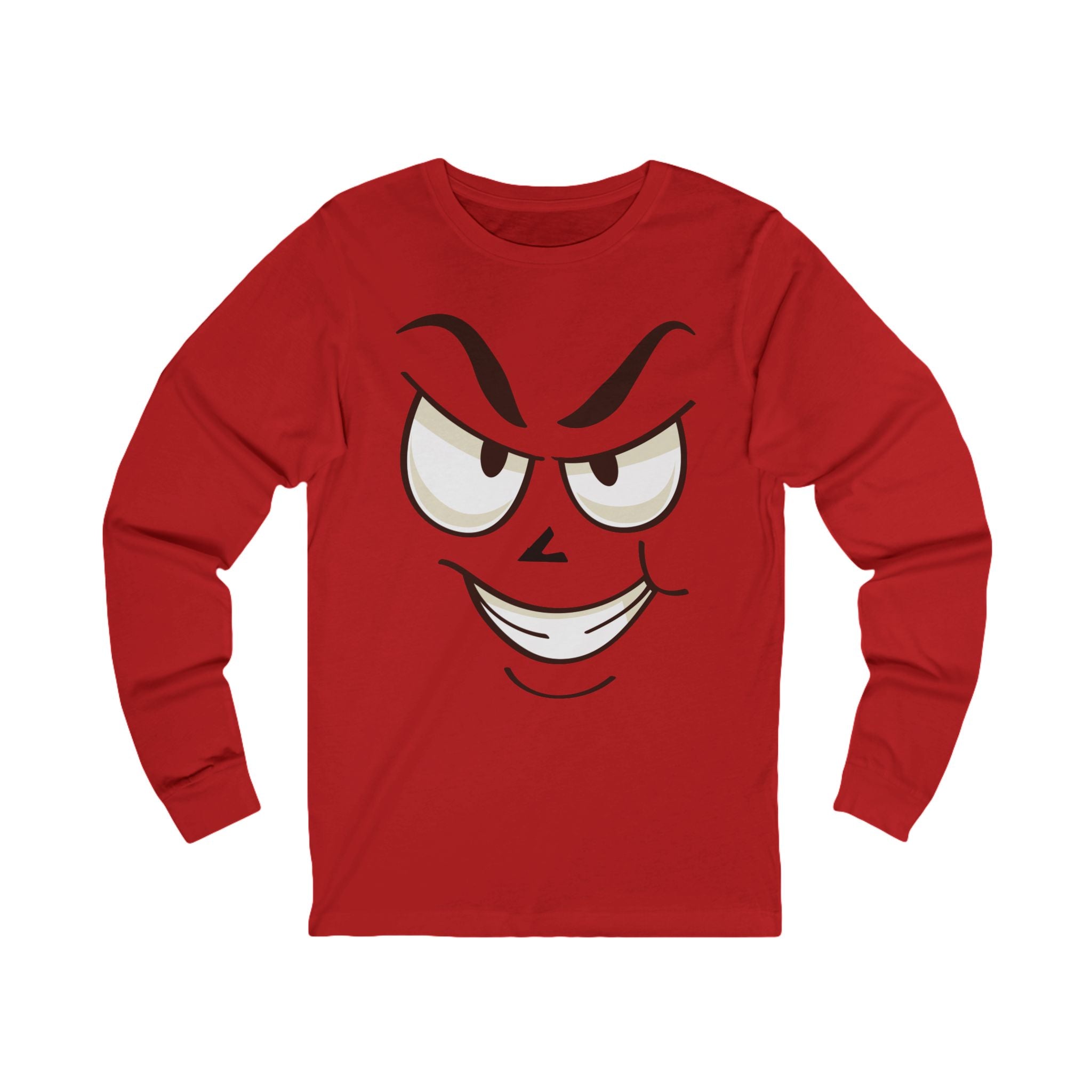 Mischievous Smirking Face Long Sleeve Tee