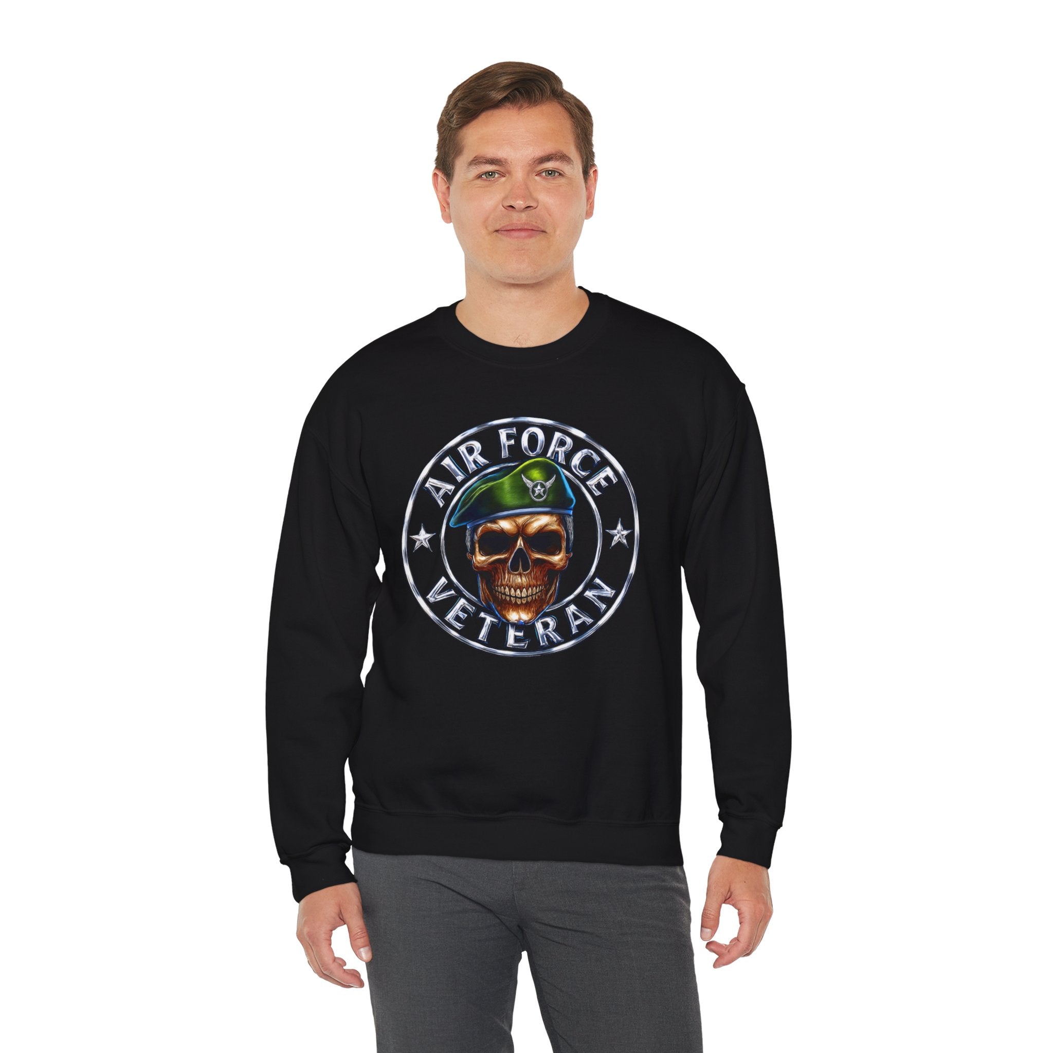 Air Force Veteran Skull Crewneck Sweatshirt