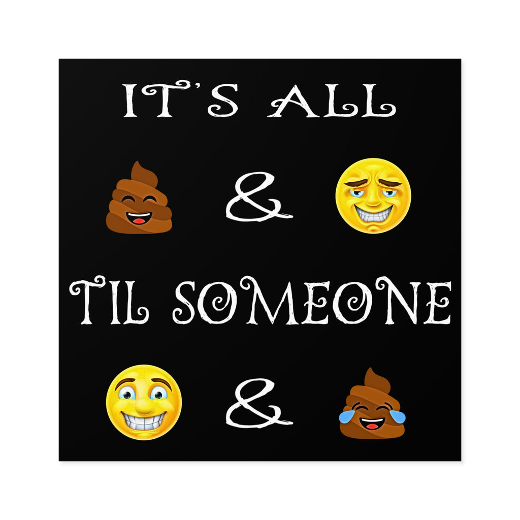 4" × 4" Funny Emoji Square Sticker Decal (Indoor/Outdoor)