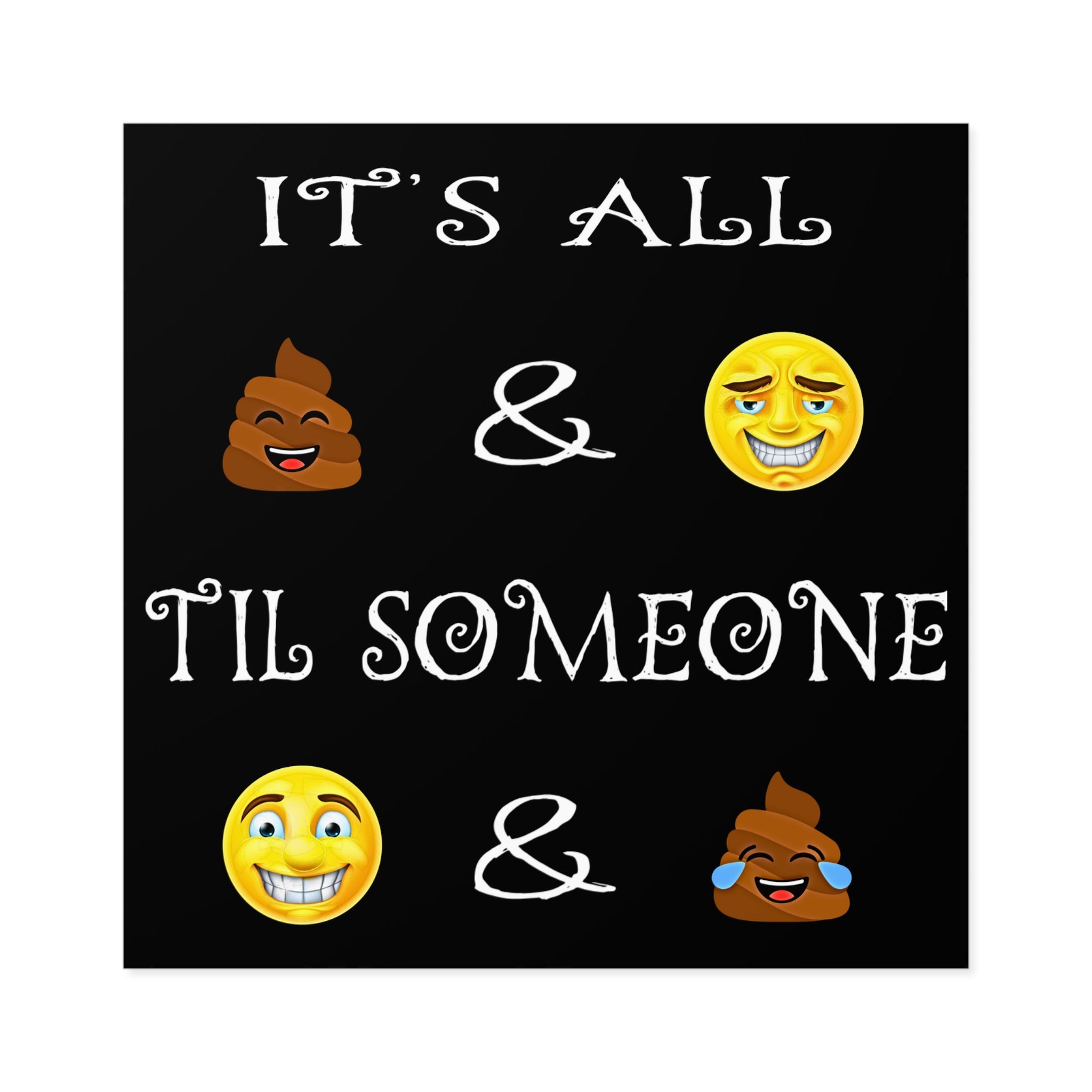 4" × 4" Funny Emoji Square Sticker Decal (Indoor/Outdoor)