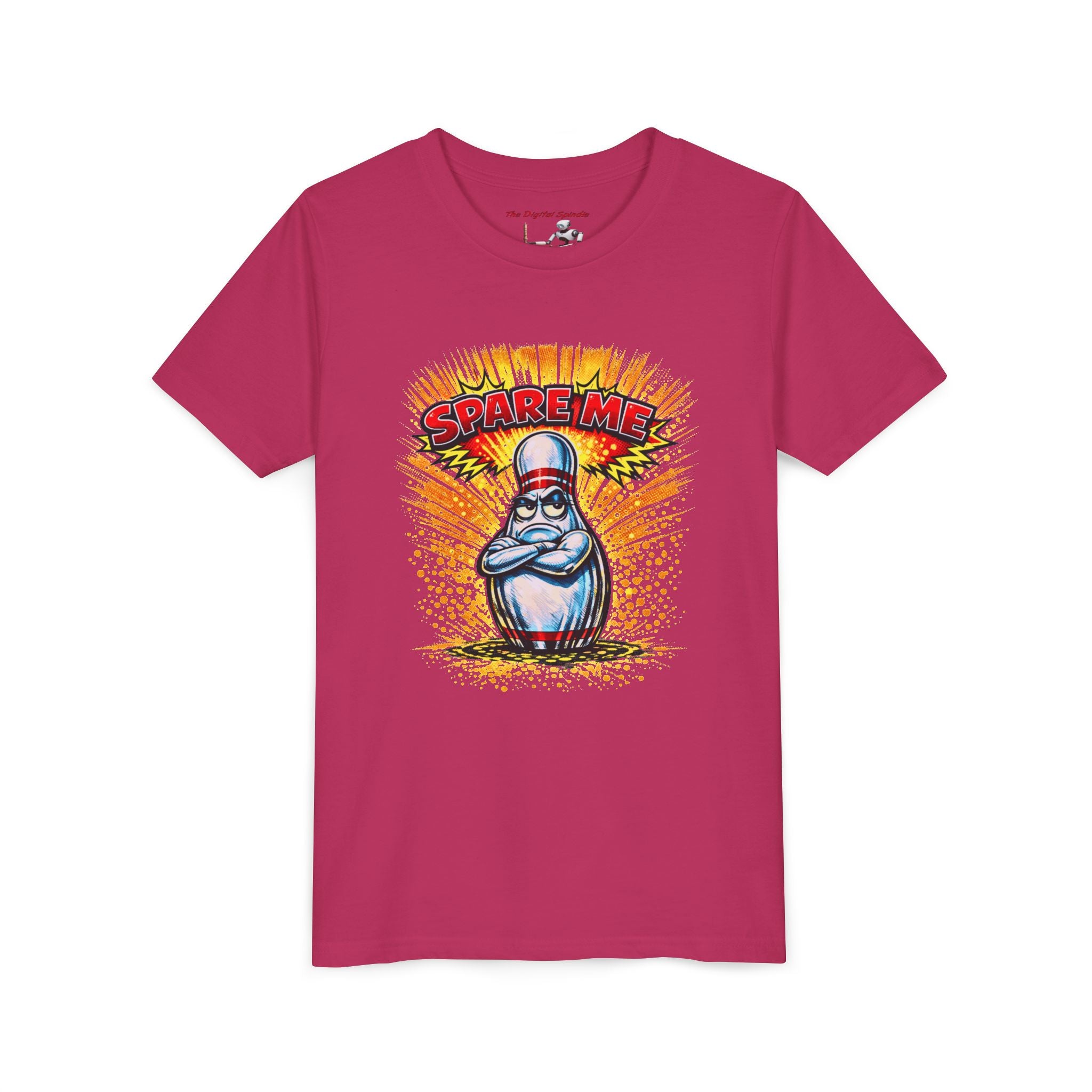 'Spare Me' Cartoon Bowling Pin Graphic Shirt