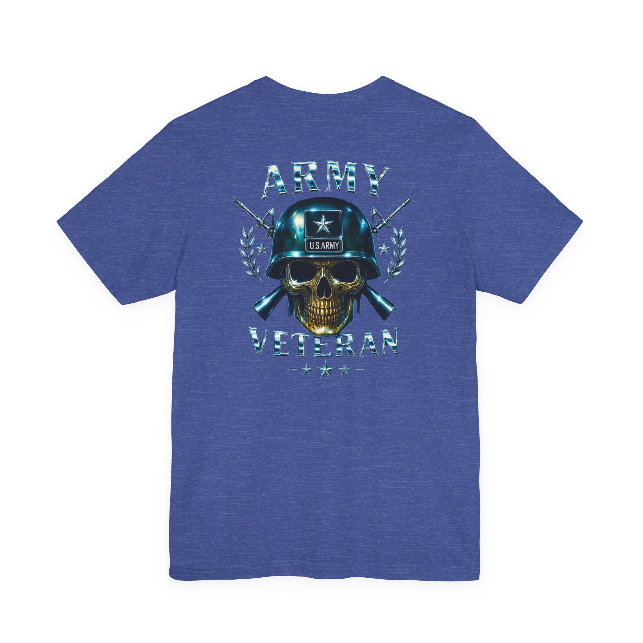 Army Veteran T-Shirt — Skull Helmet & Wings Military Tribute Tee
