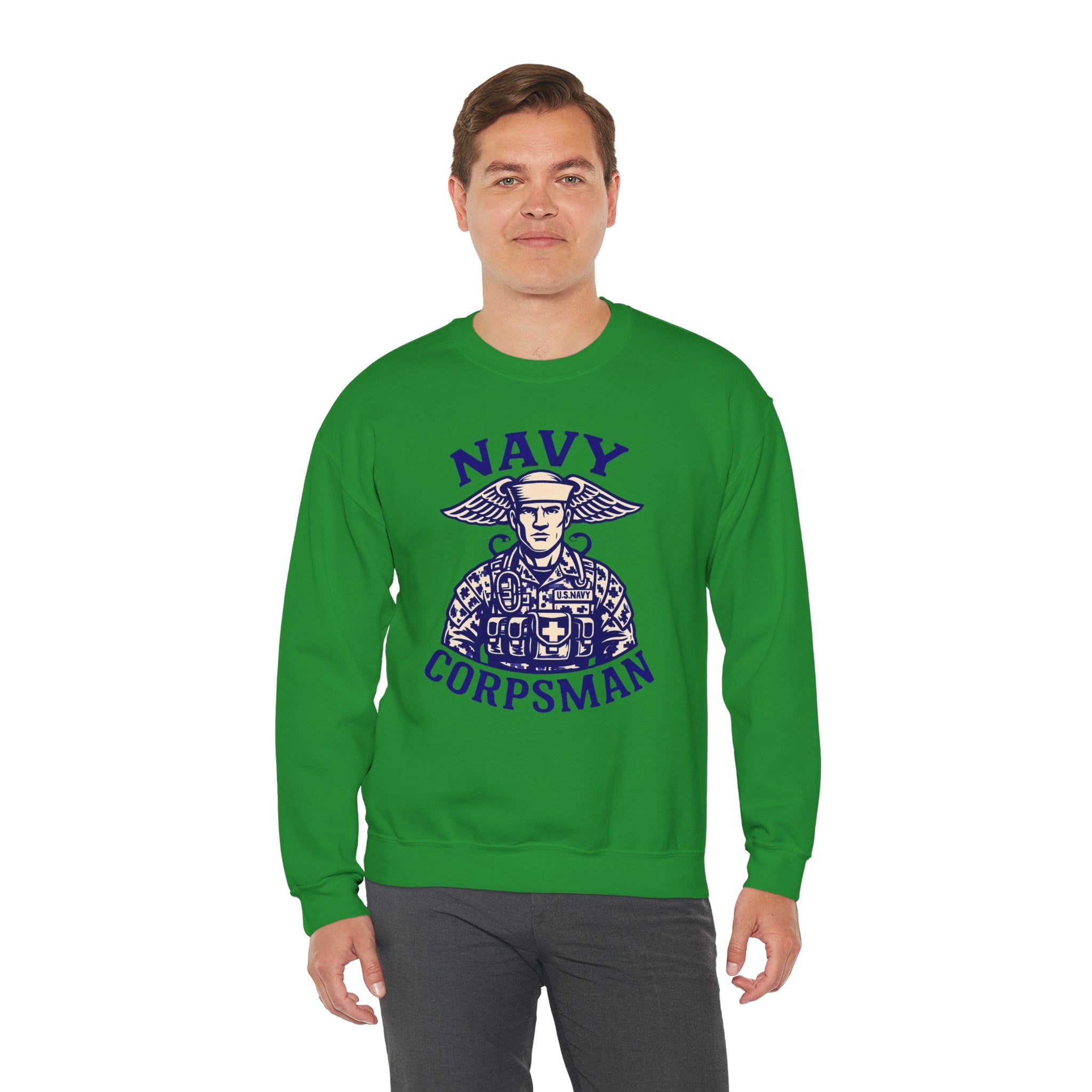 Navy Corpsman Crewneck Sweatshirt — Military Medic Graphic Pullover