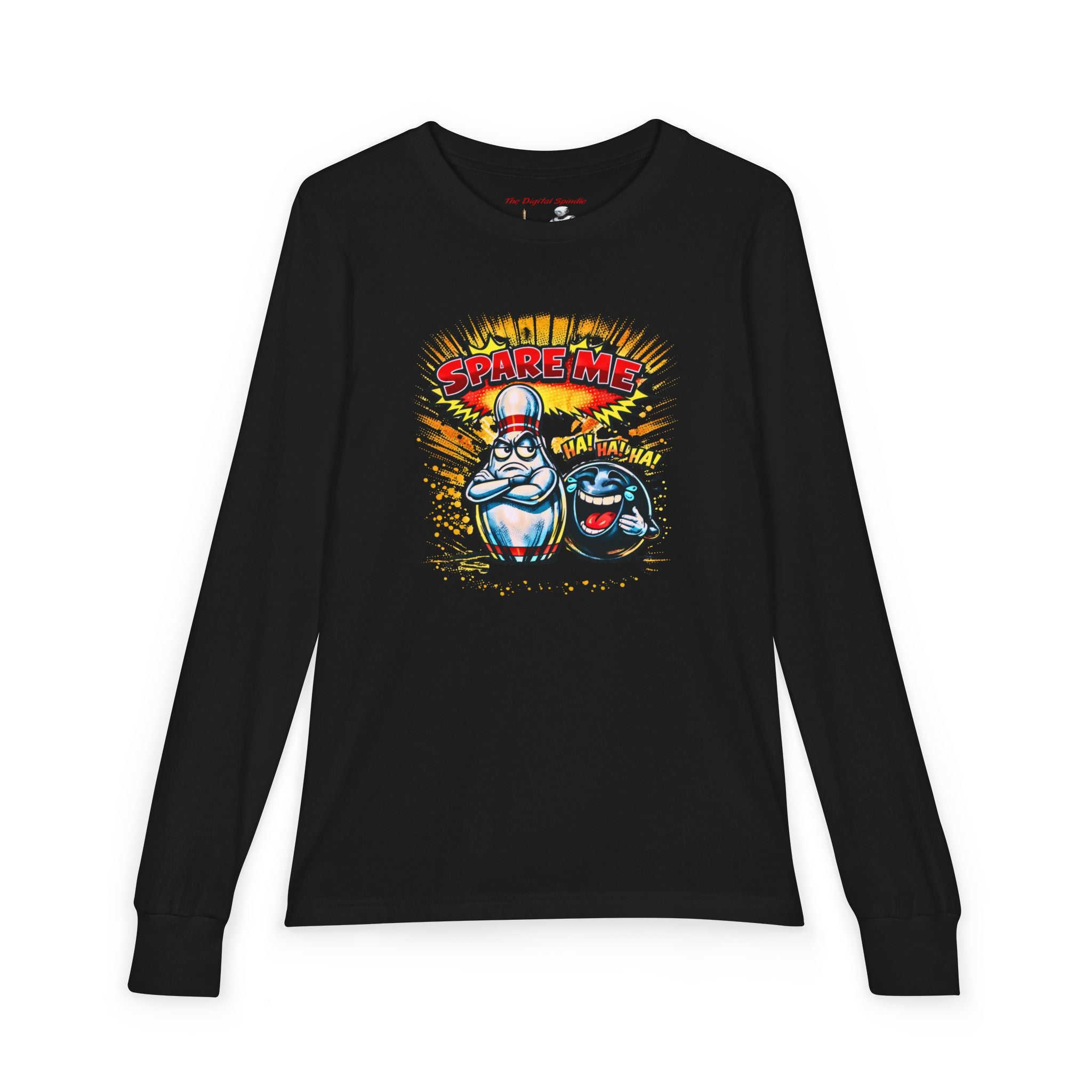 "Spare Me" Bowling Cartoon Graphic Tee